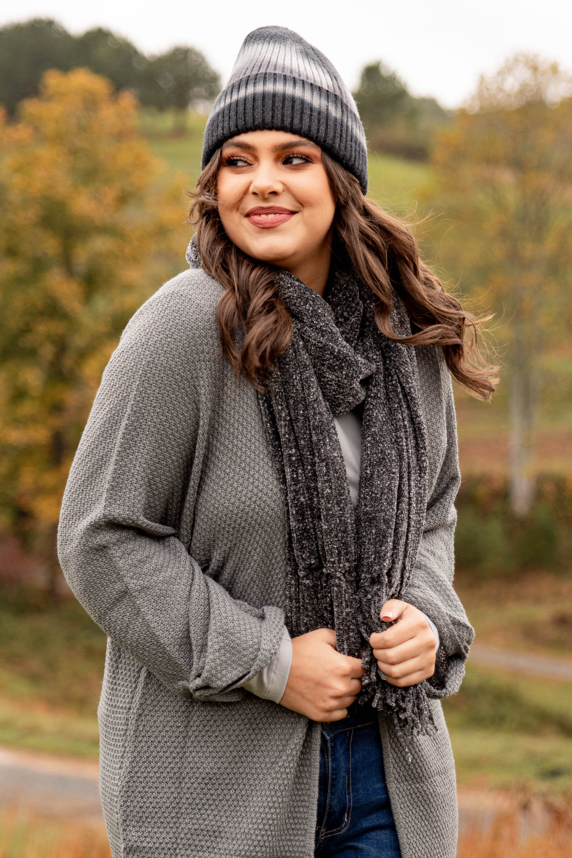 Weft In Warmth Scarf, Black - Weilaico