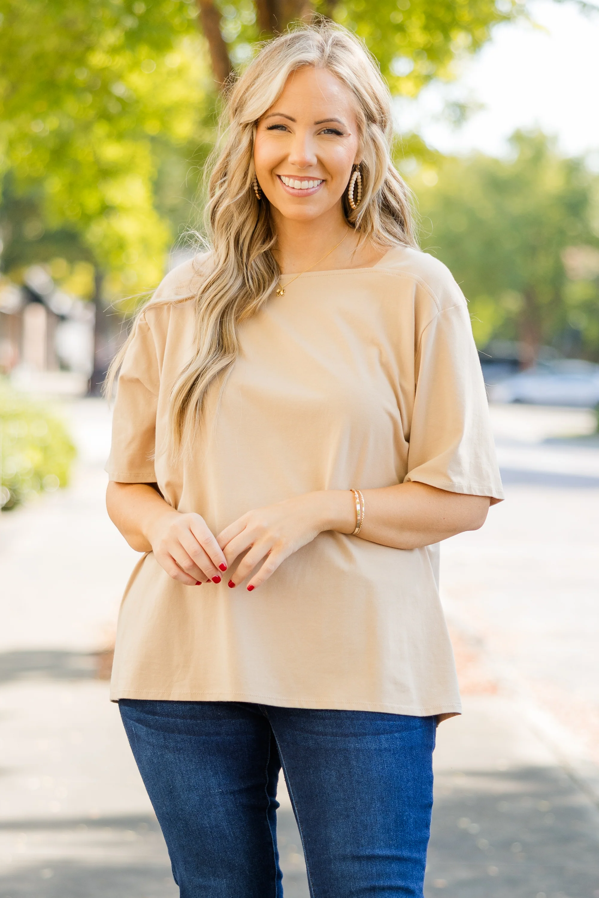 Vivid Imagination Top, Camel - Weilaico