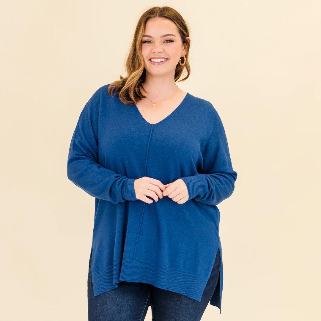 Perfect For Outside Sweater, Heather Light Navy - Weilaico