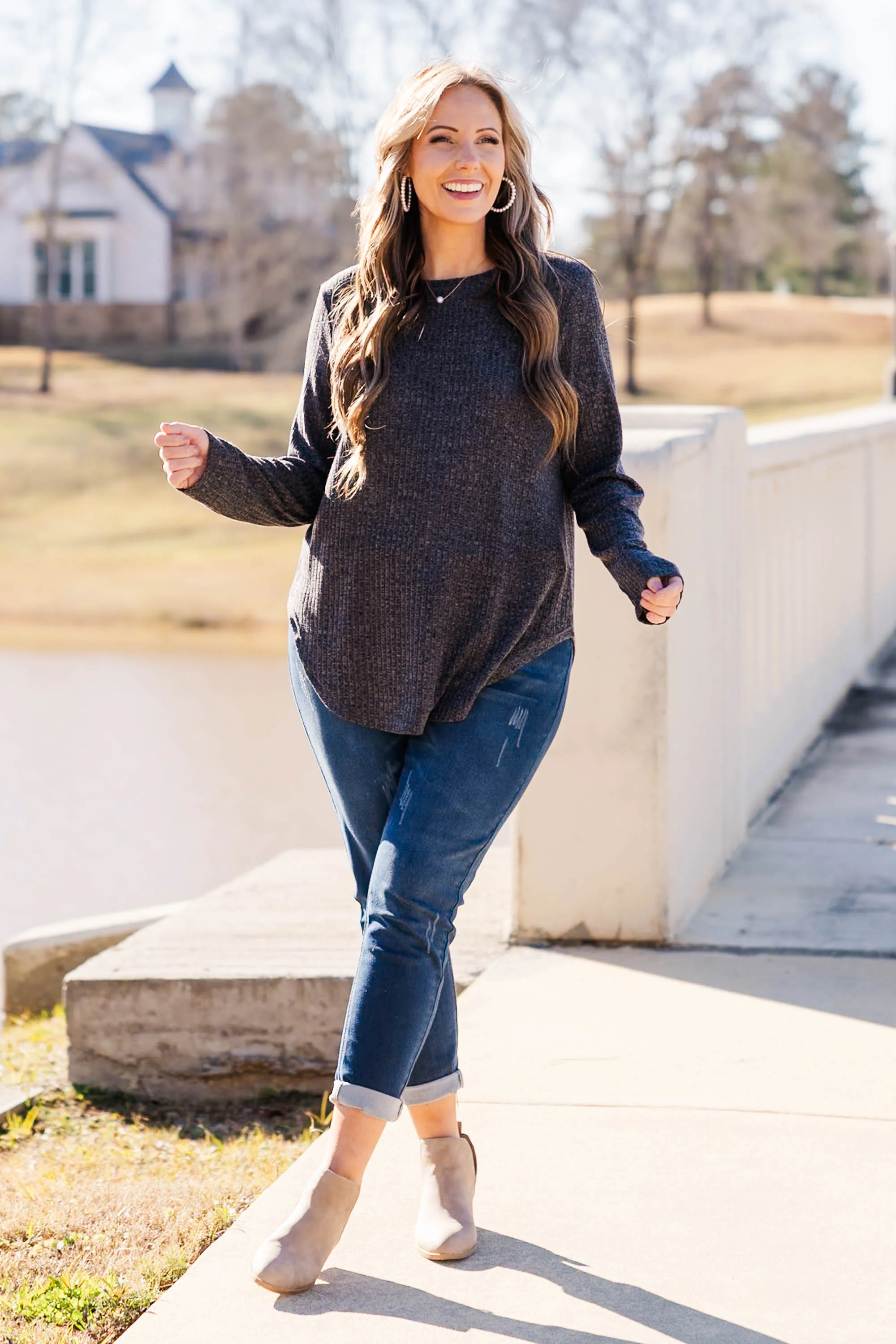 Loving Me Top, Charcoal - Weilaico