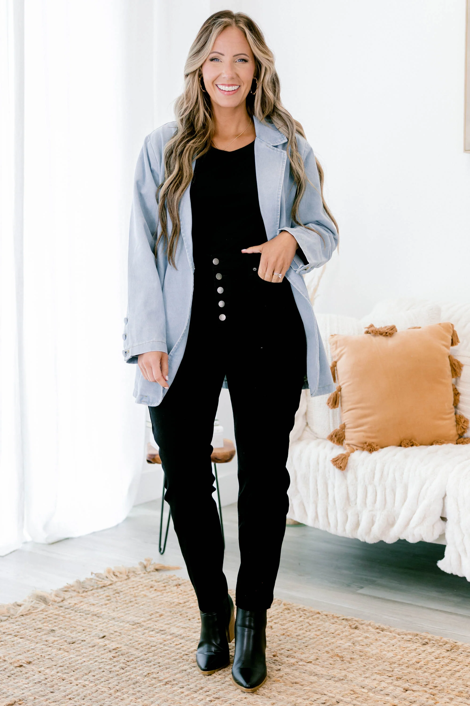 Pure Joy Blazer, Blue - Weilaico