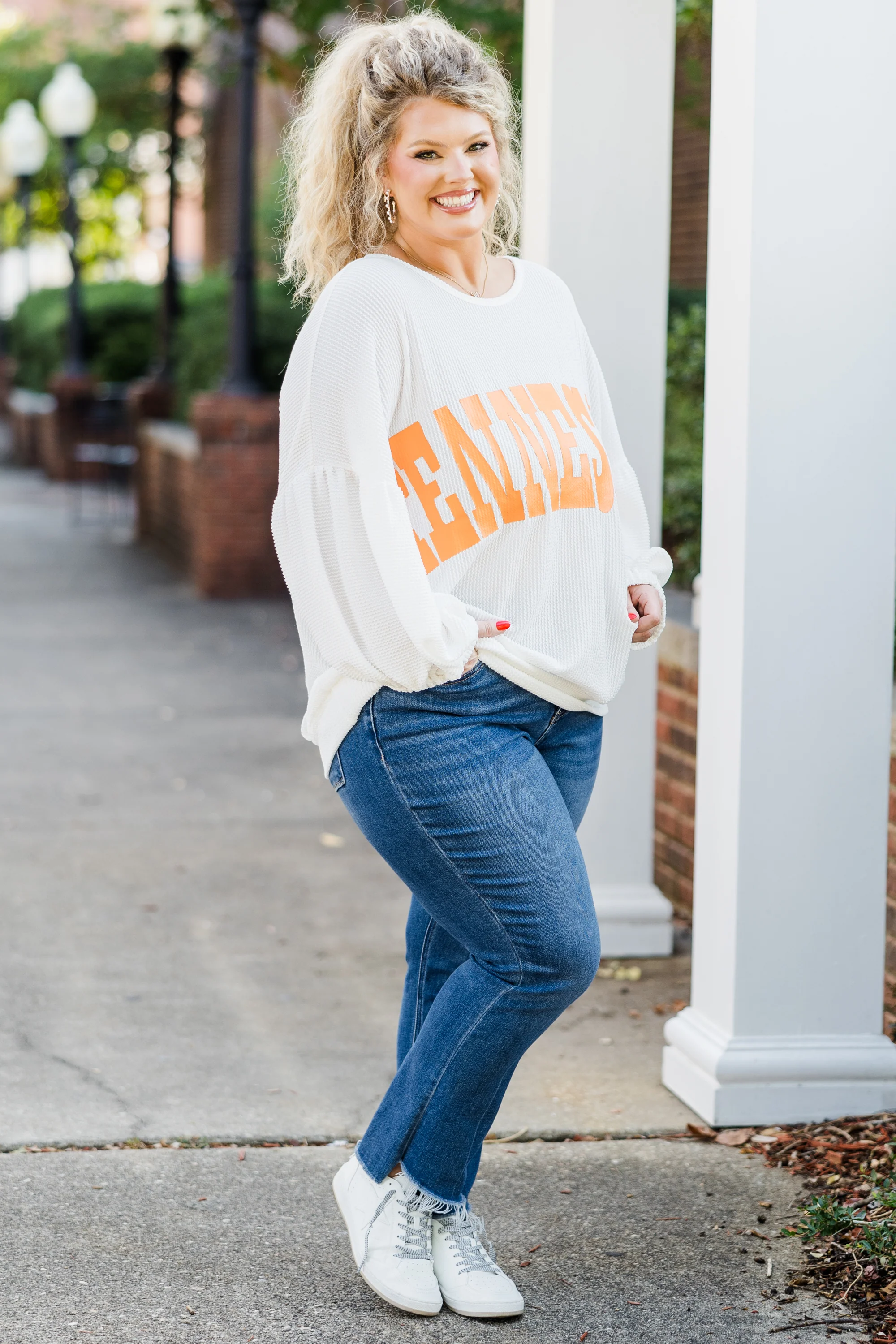 Volunteer Puff Top, Off-White - Weilaico