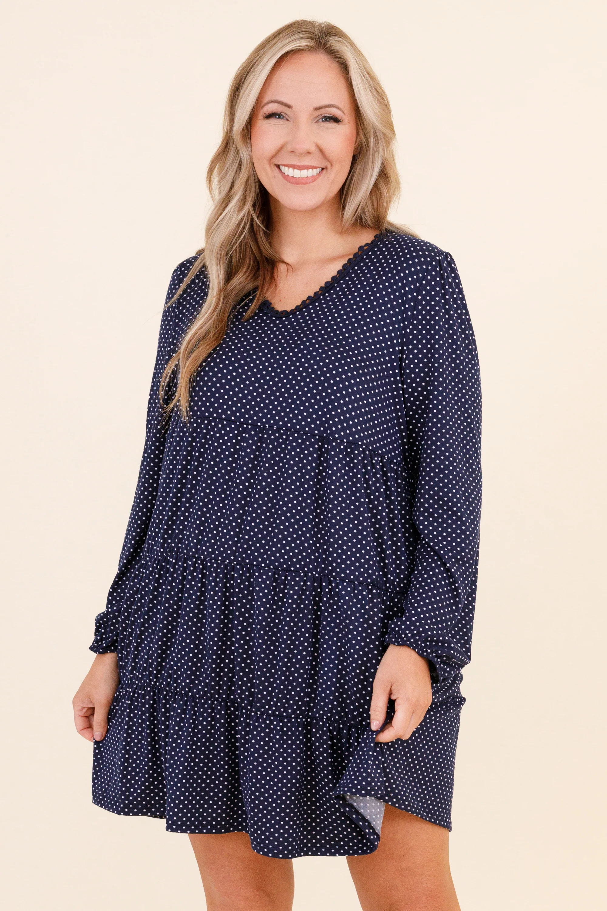 My Affirmation Dress, Navy - Weilaico