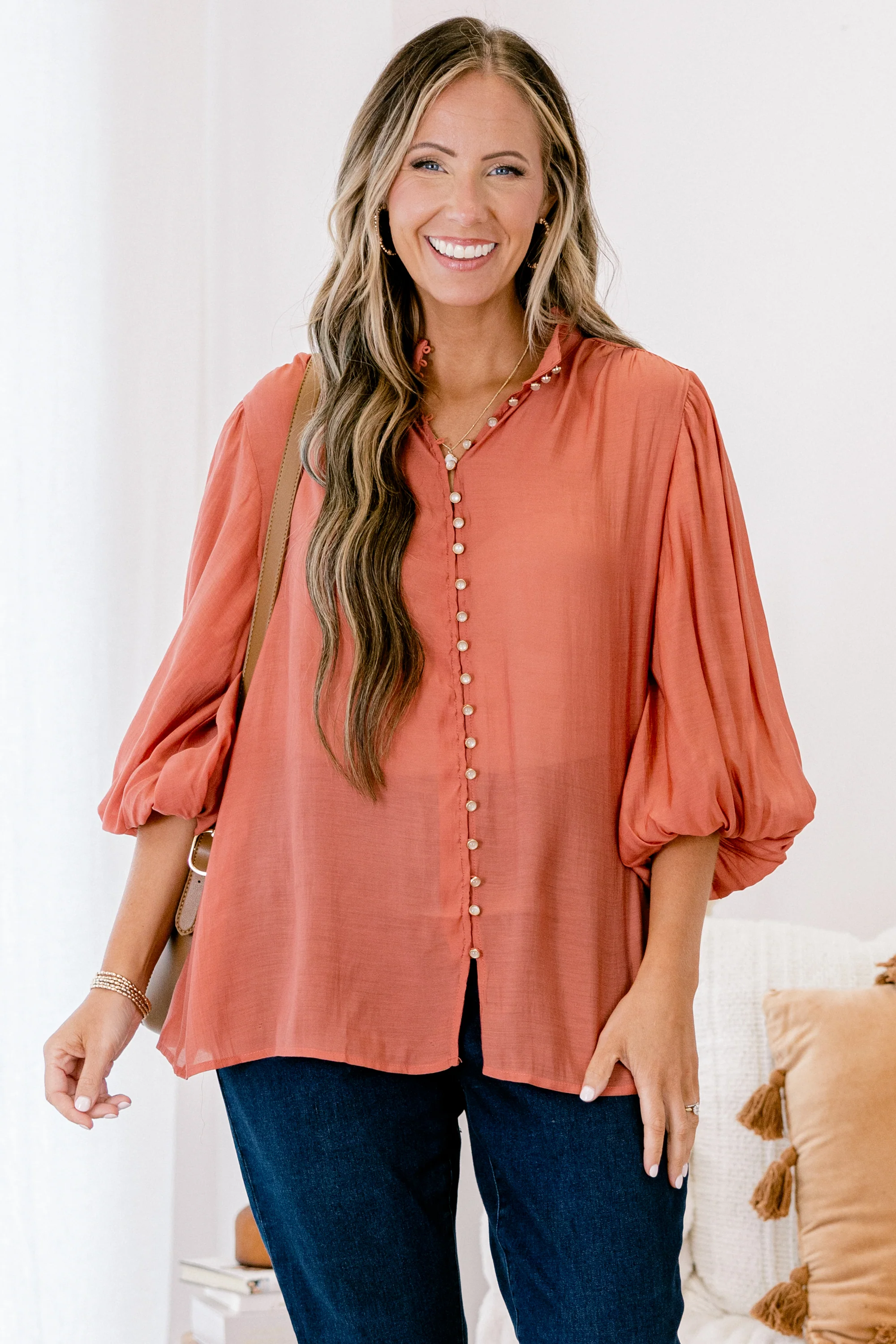 Cowgirl Dream Top, Rust - Weilaico