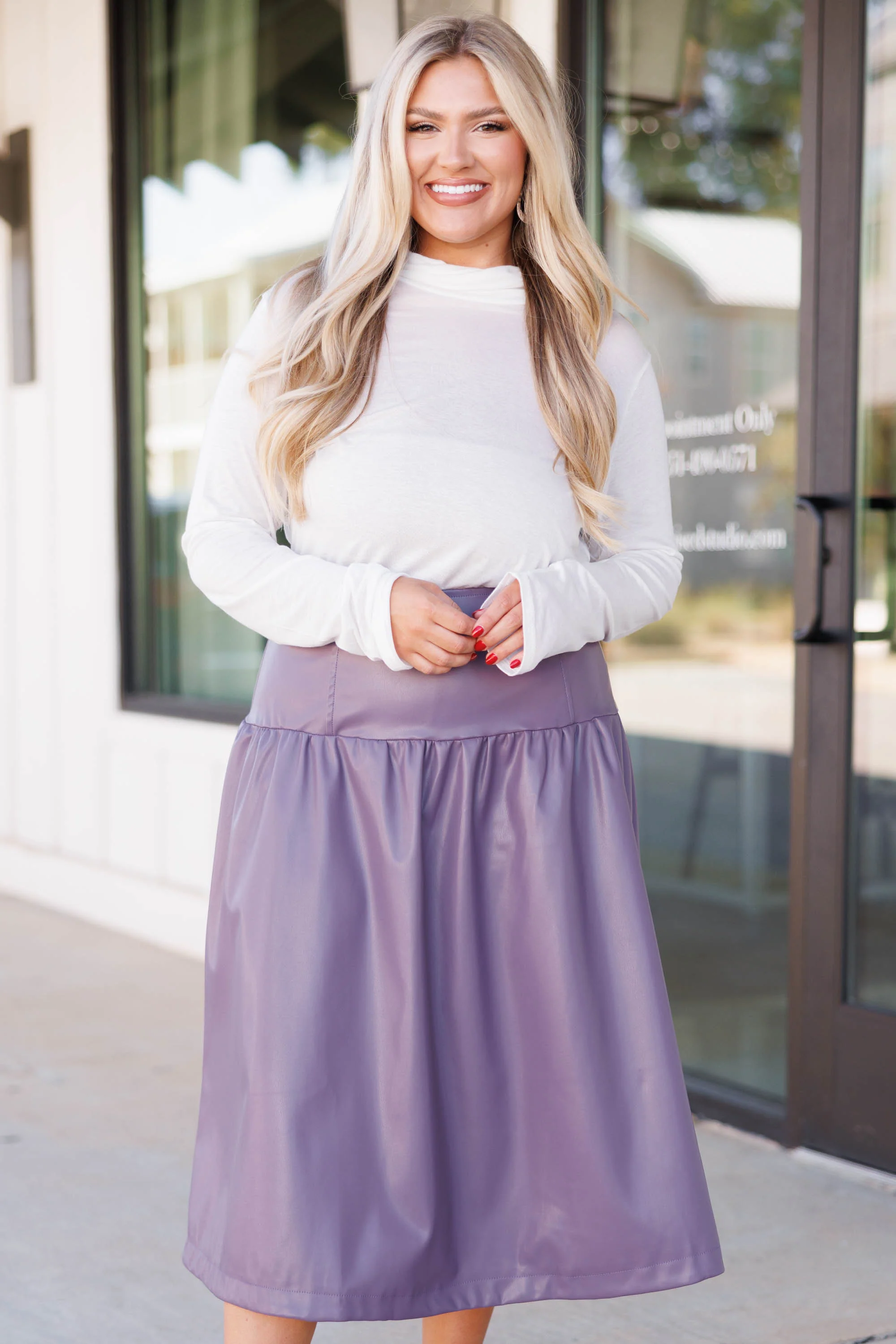 Come On Over Skirt, Purple - Weilaico