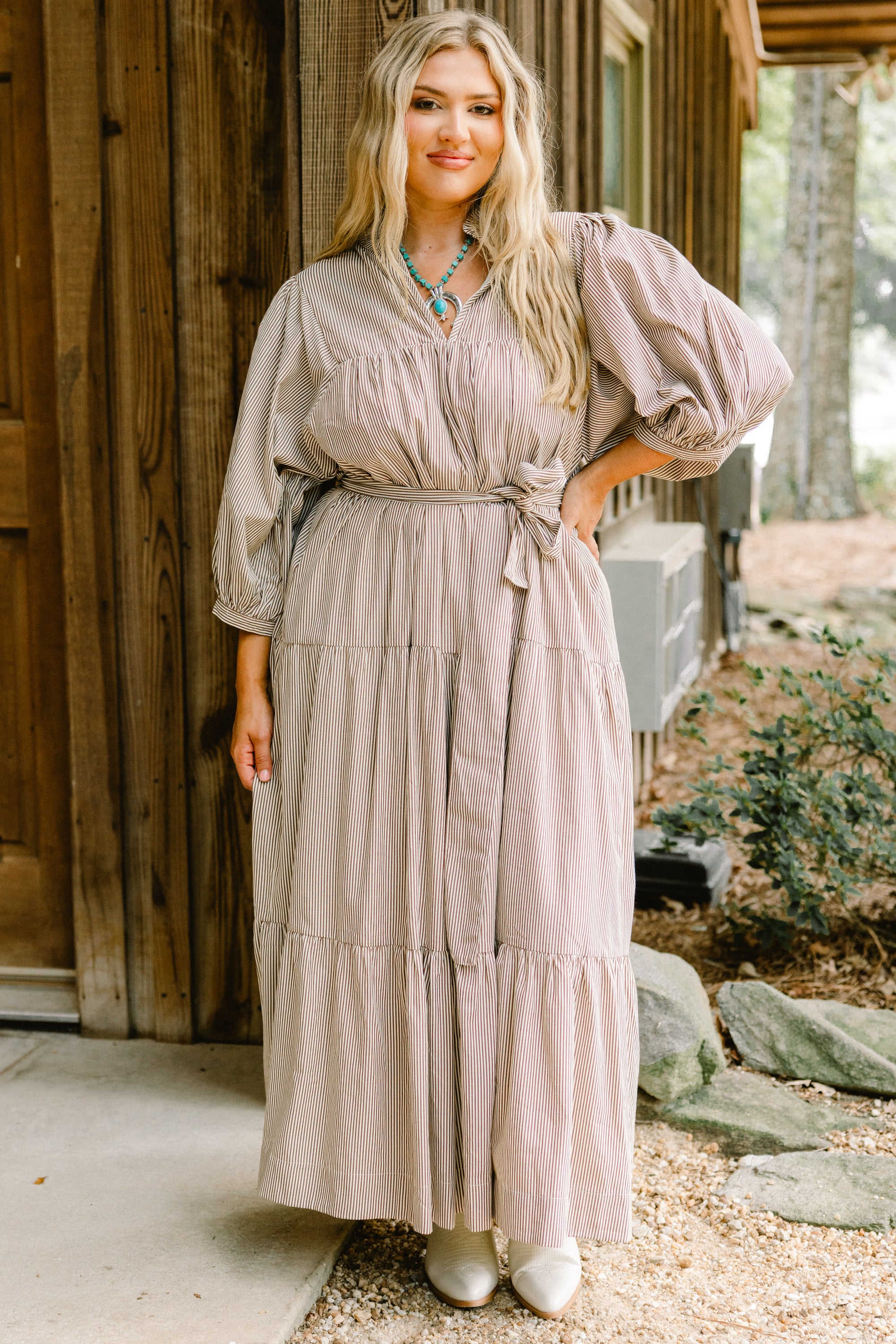 What It's All About Dress, Brown - Weilaico