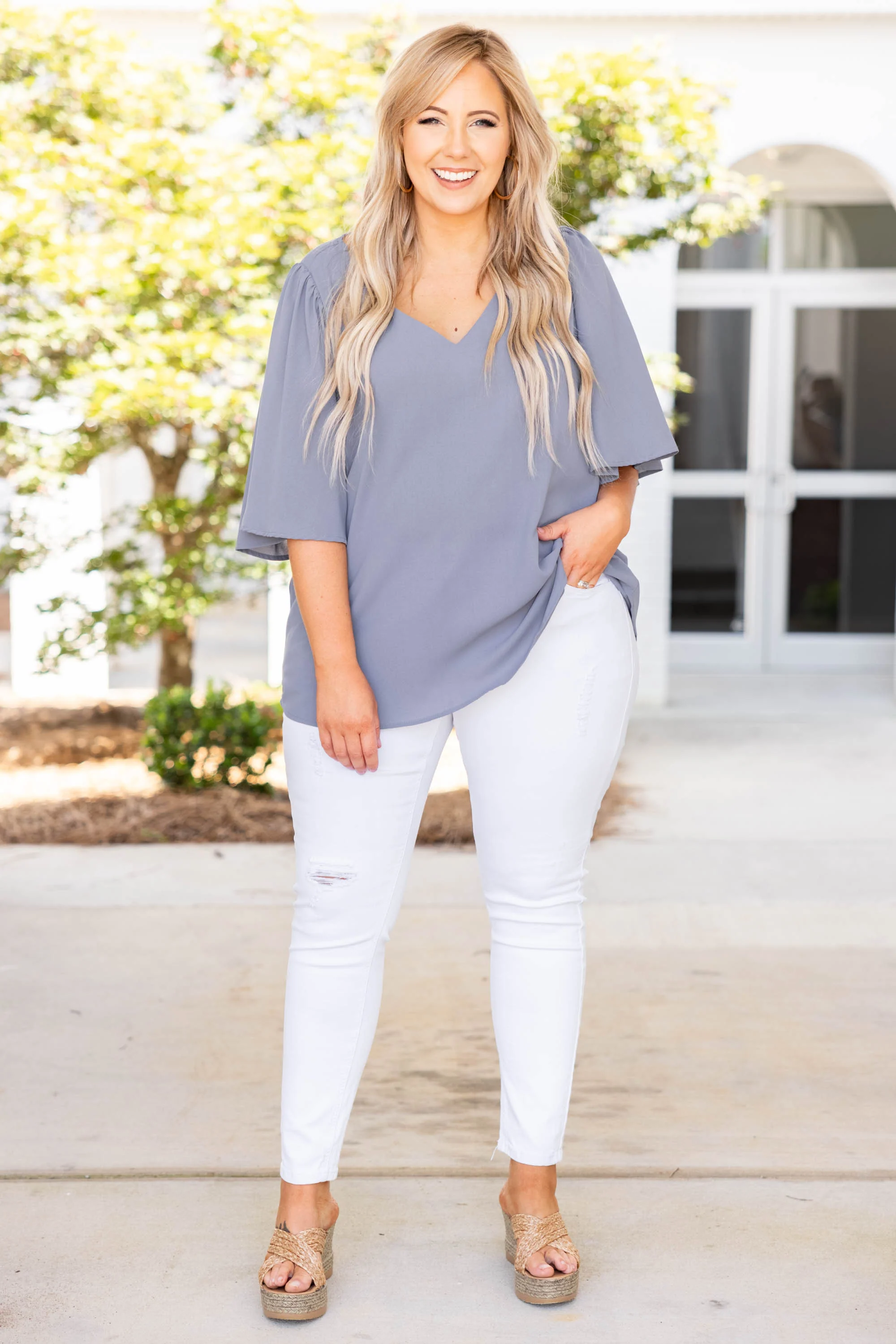 Material Girl Jeans, White - Weilaico