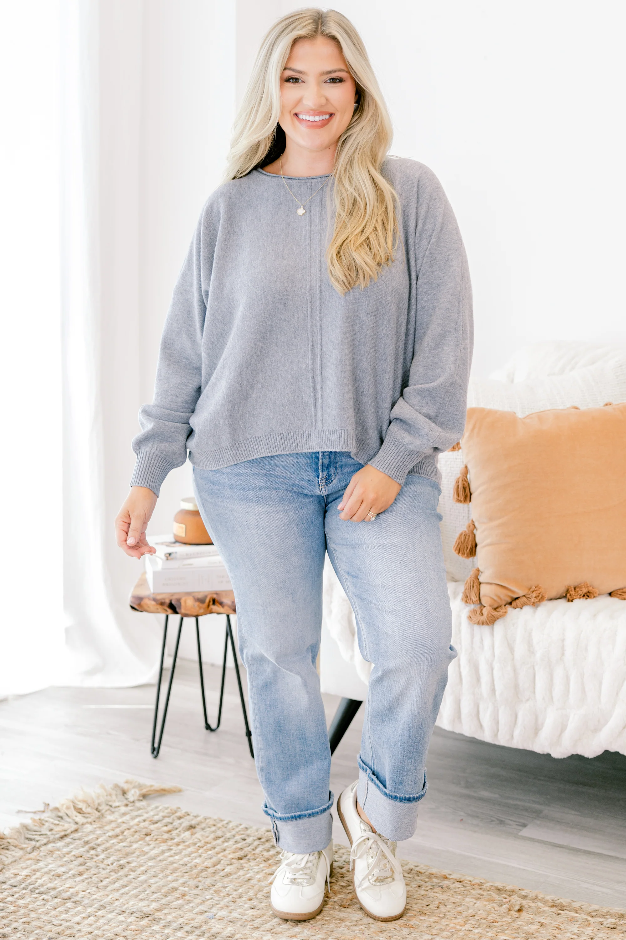 Anywhere We Go Sweater, Heather Gray - Weilaico