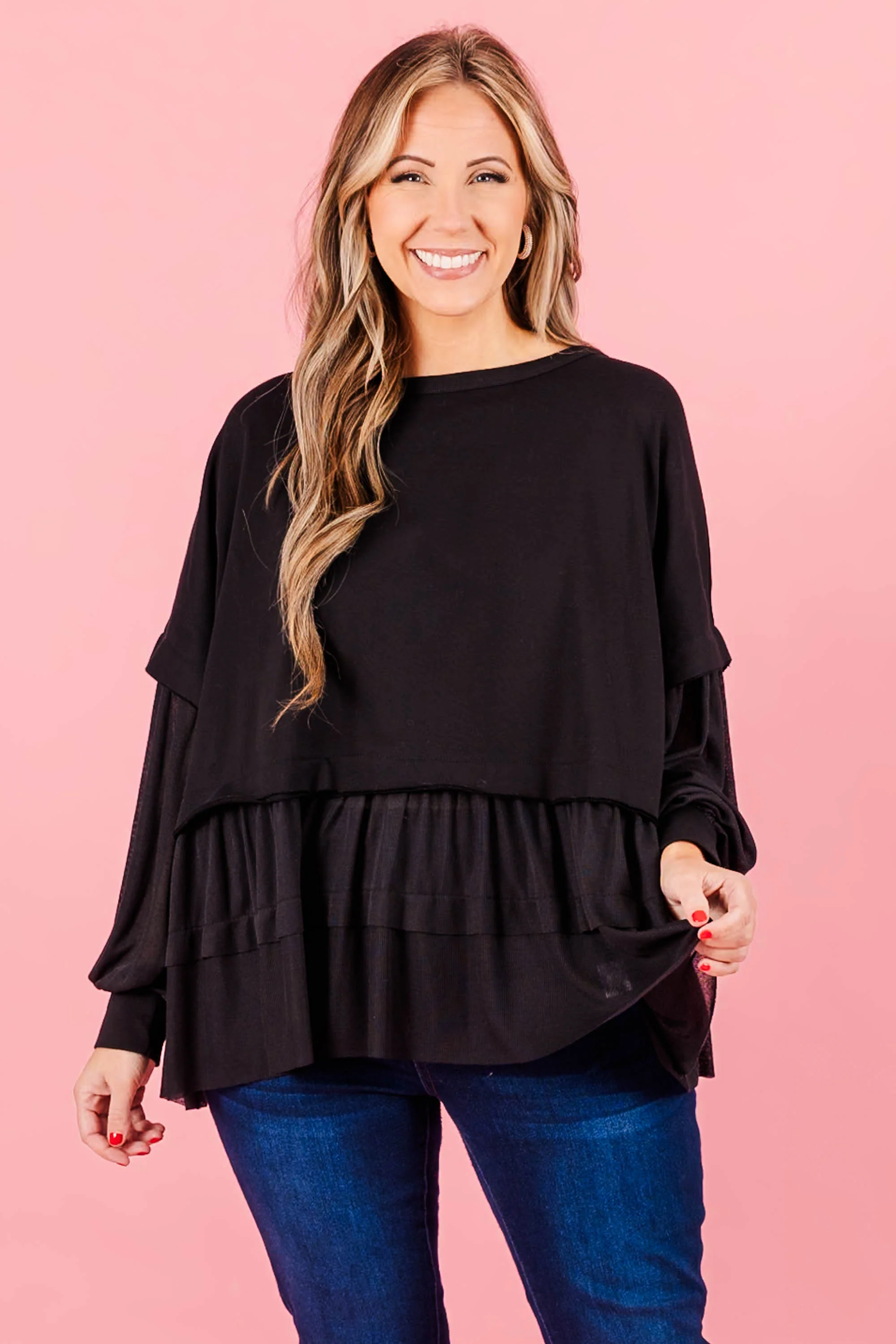 My Kind Of Fun Top, Black - Weilaico