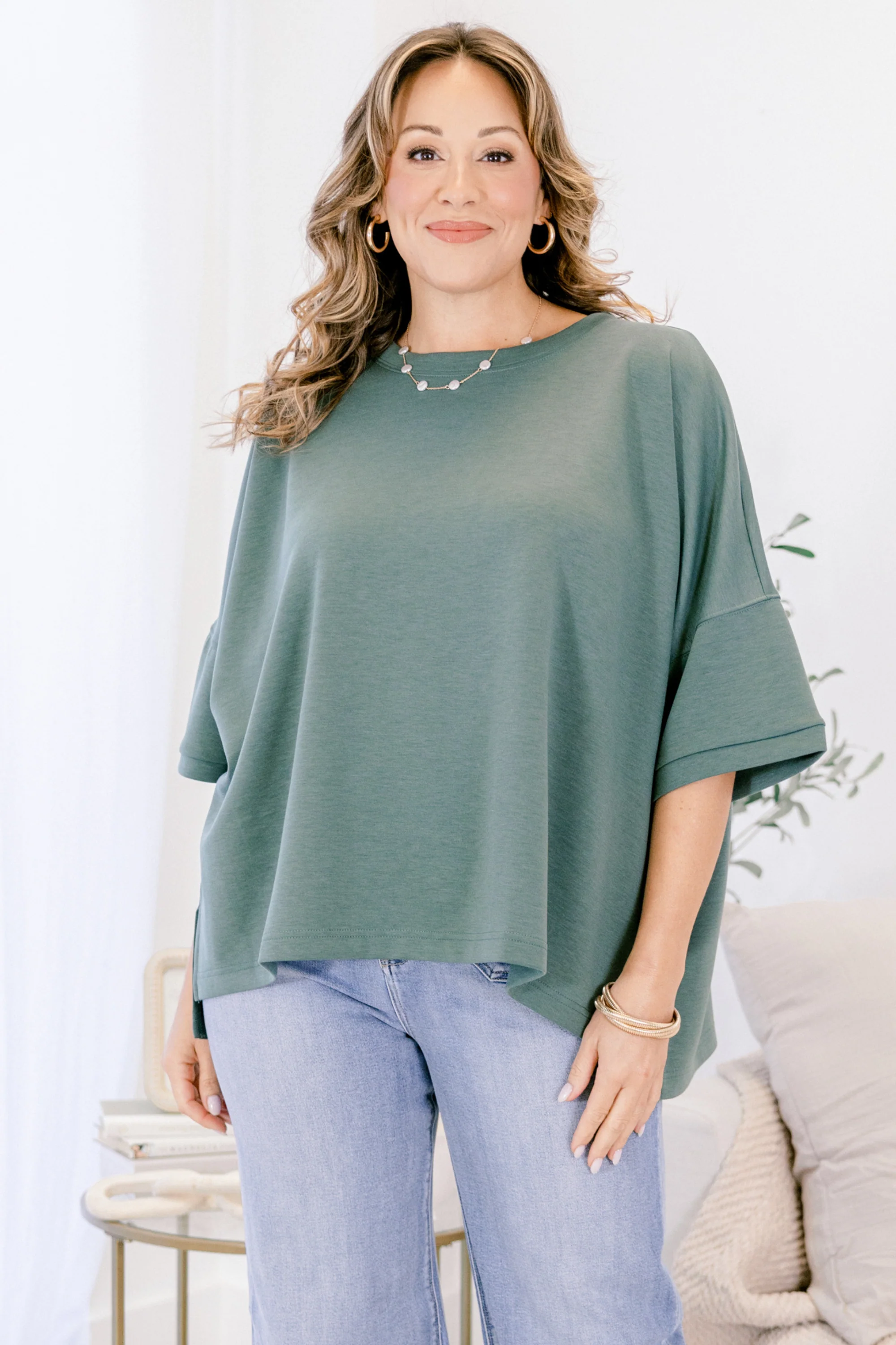 Comfortable Charm Top, Dark Forest - Weilaico