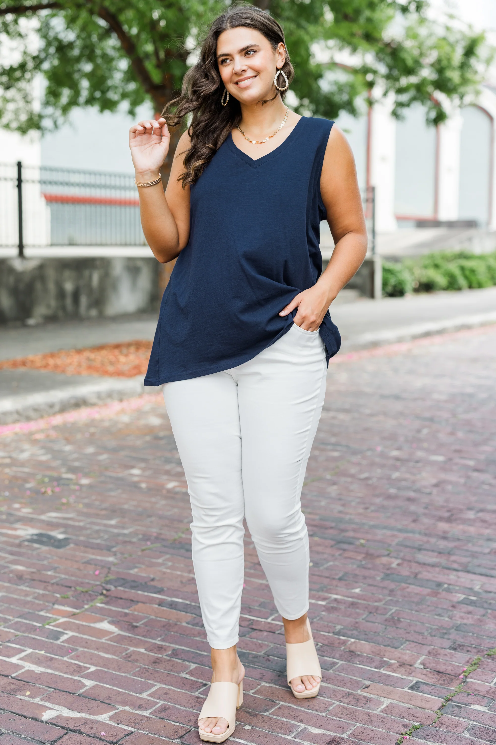 Time To Leave Top, Navy - Weilaico