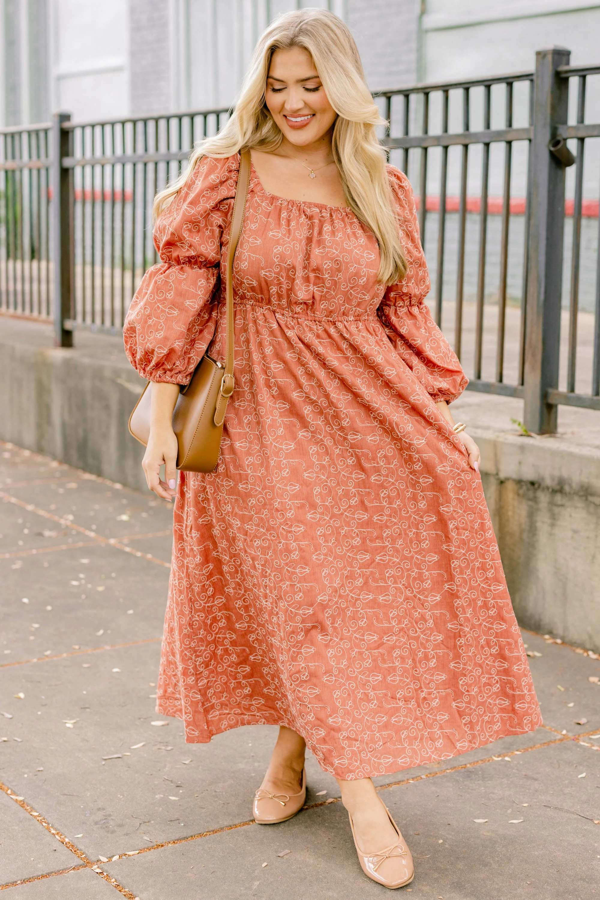 Couldn't Miss It Dress, Rust - Weilaico