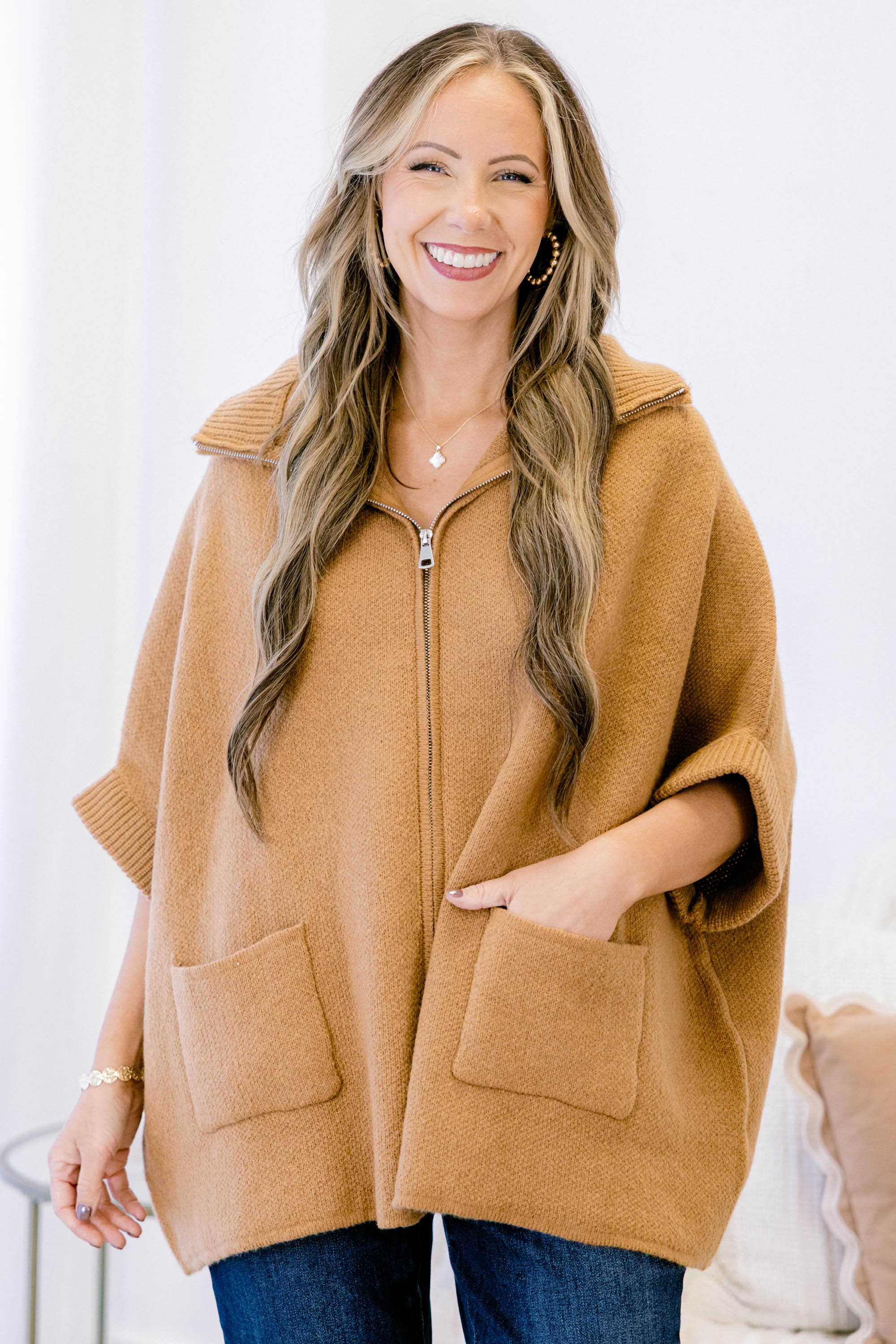 Give Me Peace Sweater, Khaki - Weilaico