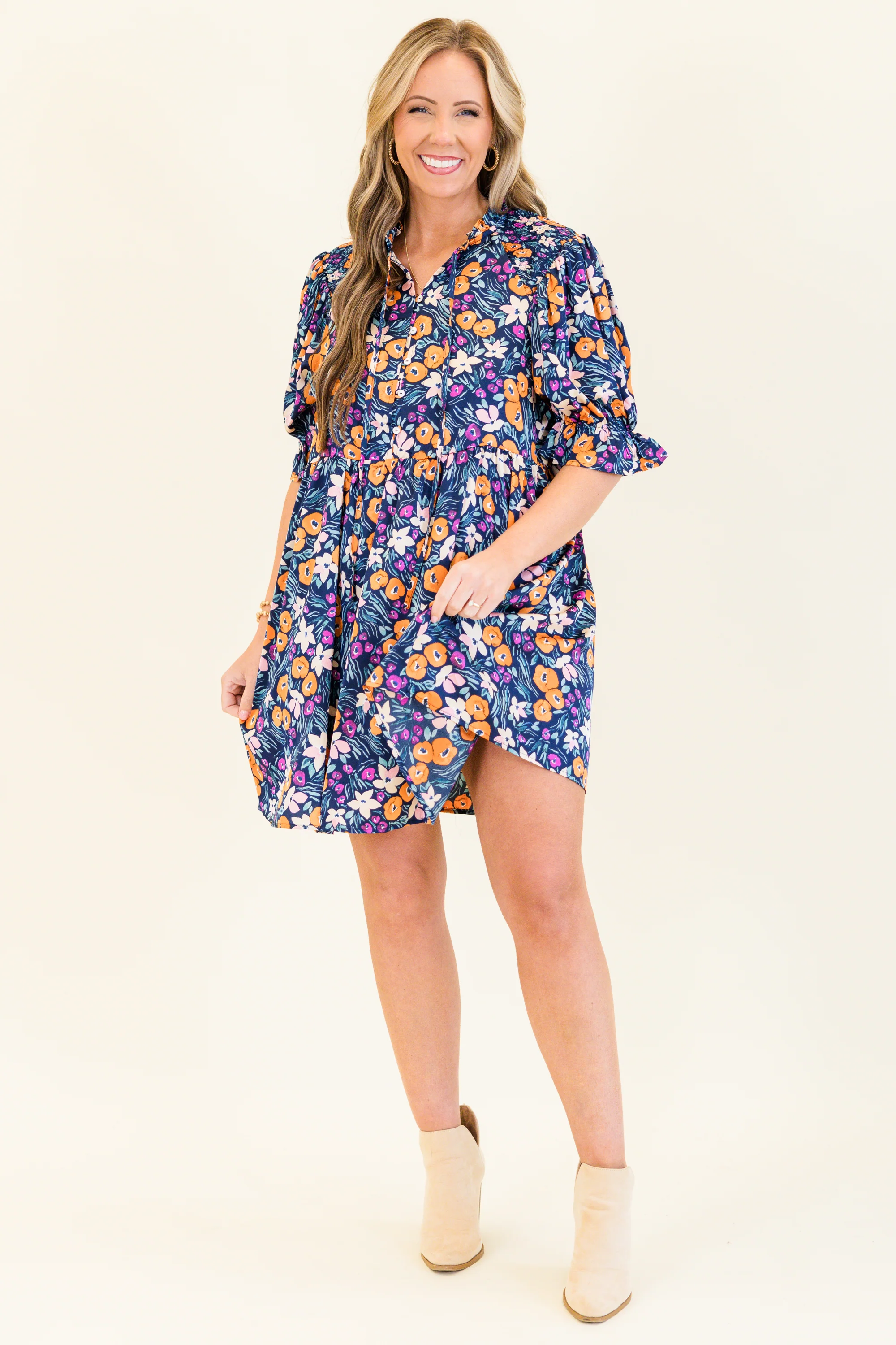 Feel The Rush Dress, Navy - Weilaico