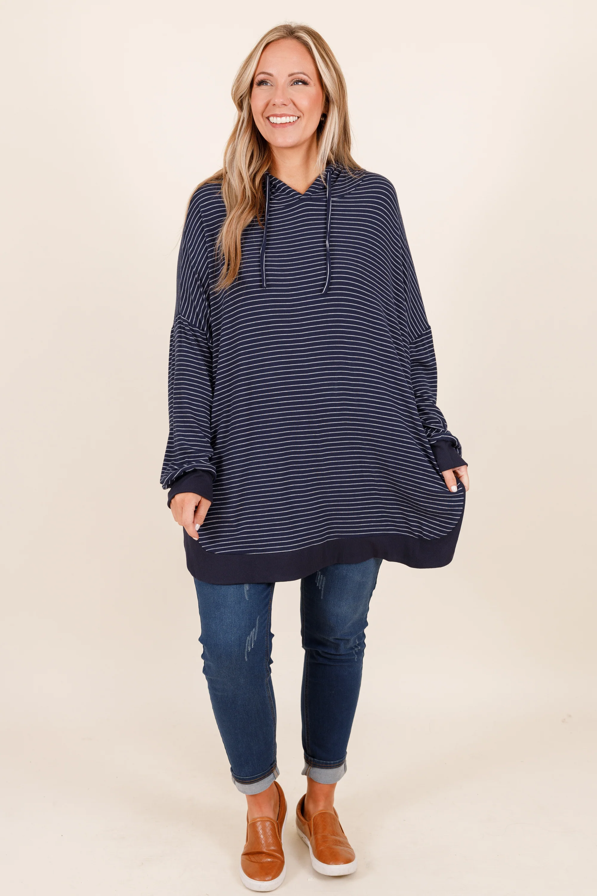 Don't Fall Tonight Hoodie, Navy - Weilaico