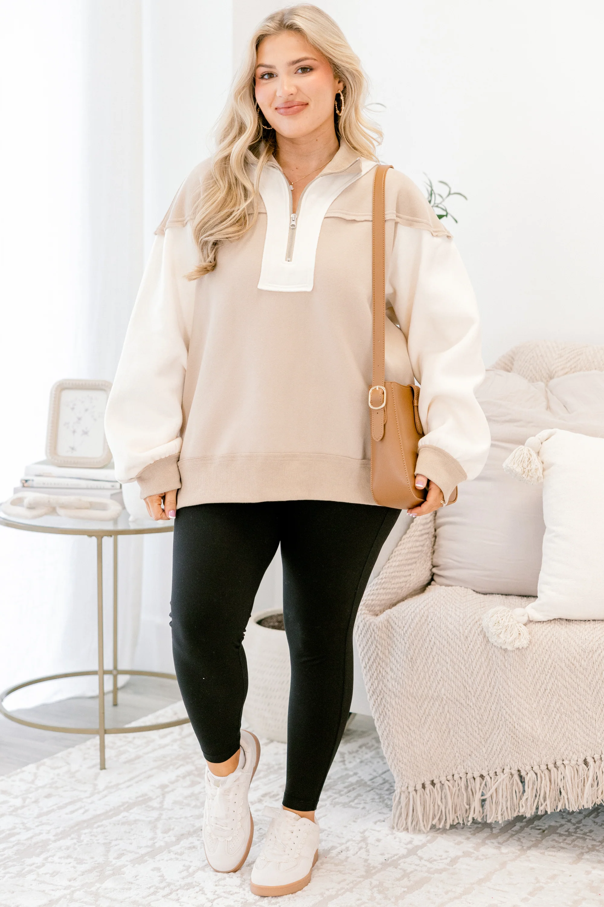 All We Want Pullover, Oatmeal - Weilaico