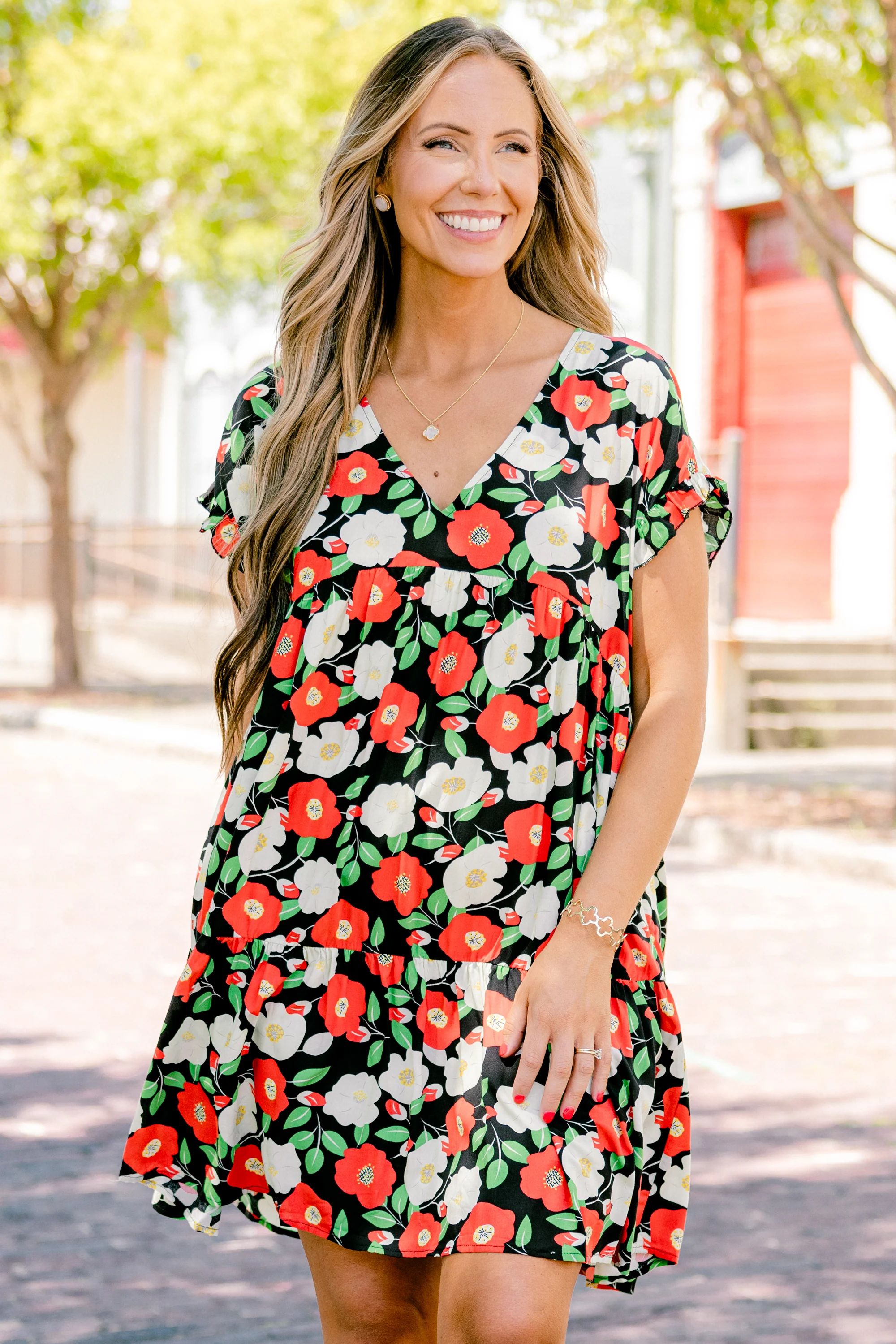 My Heart Is An Open Door Dress, Black - Weilaico