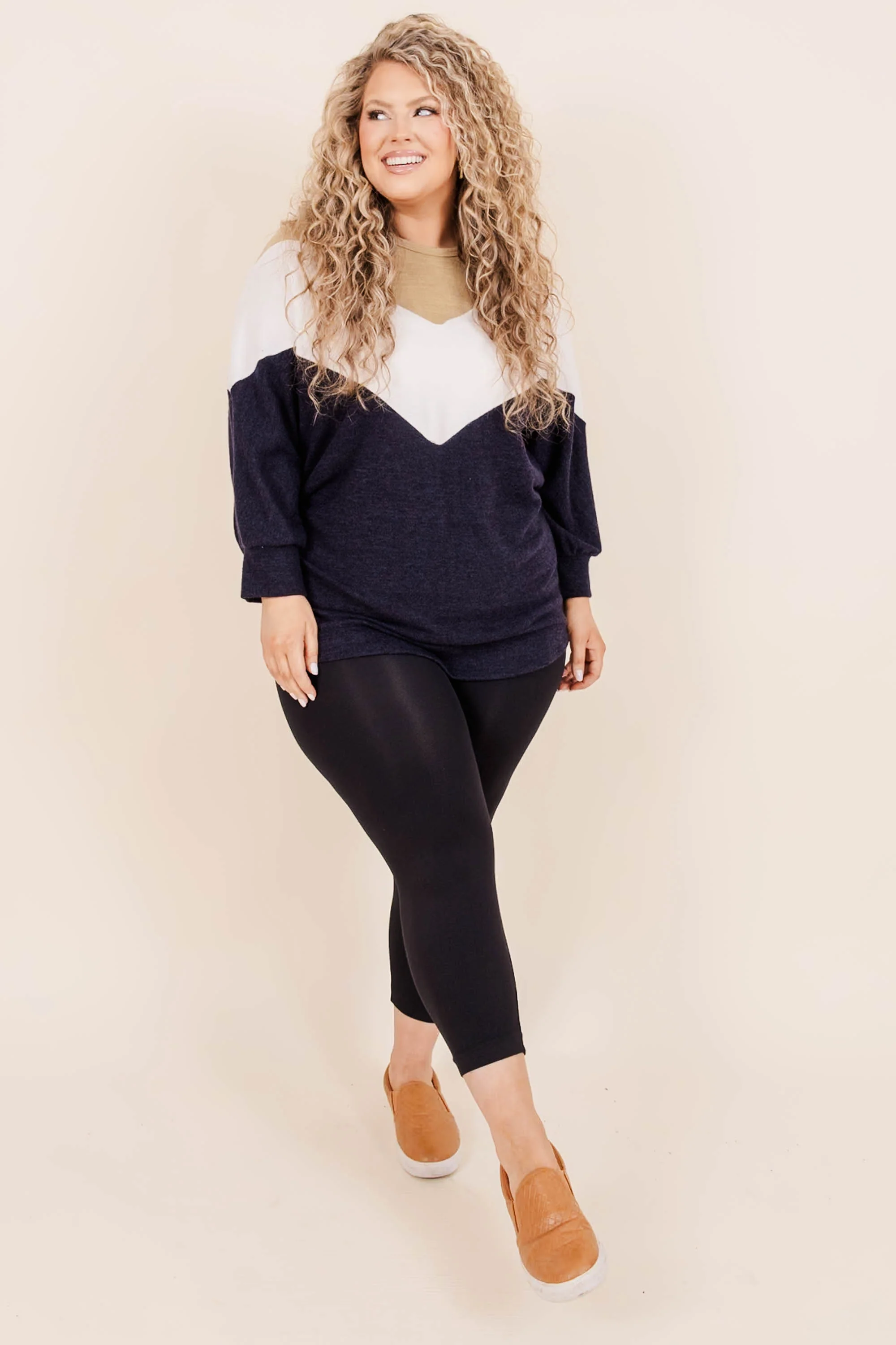 Cheer For Us Top, Navy - Weilaico