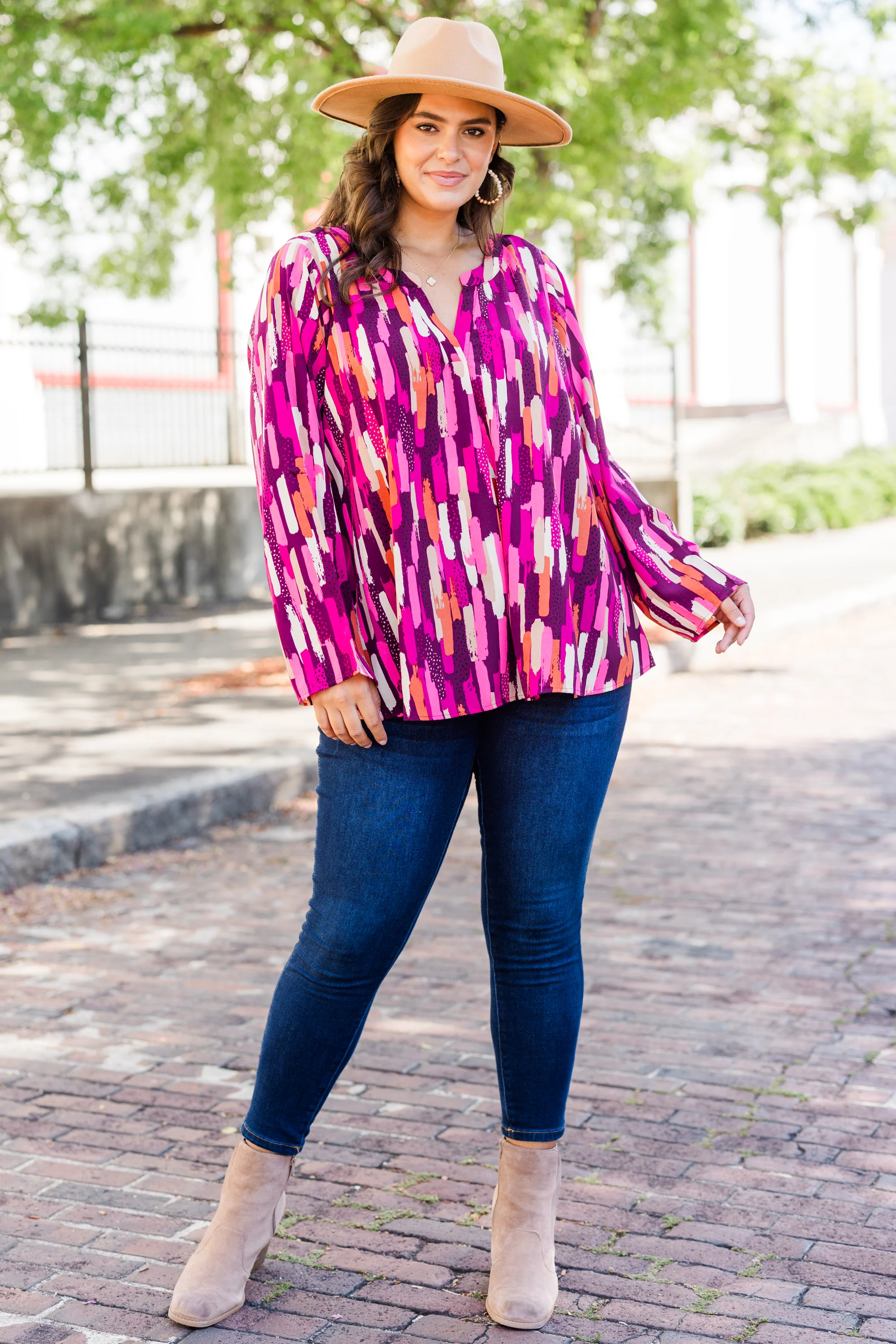 In Office Top, Pink Multi - Weilaico