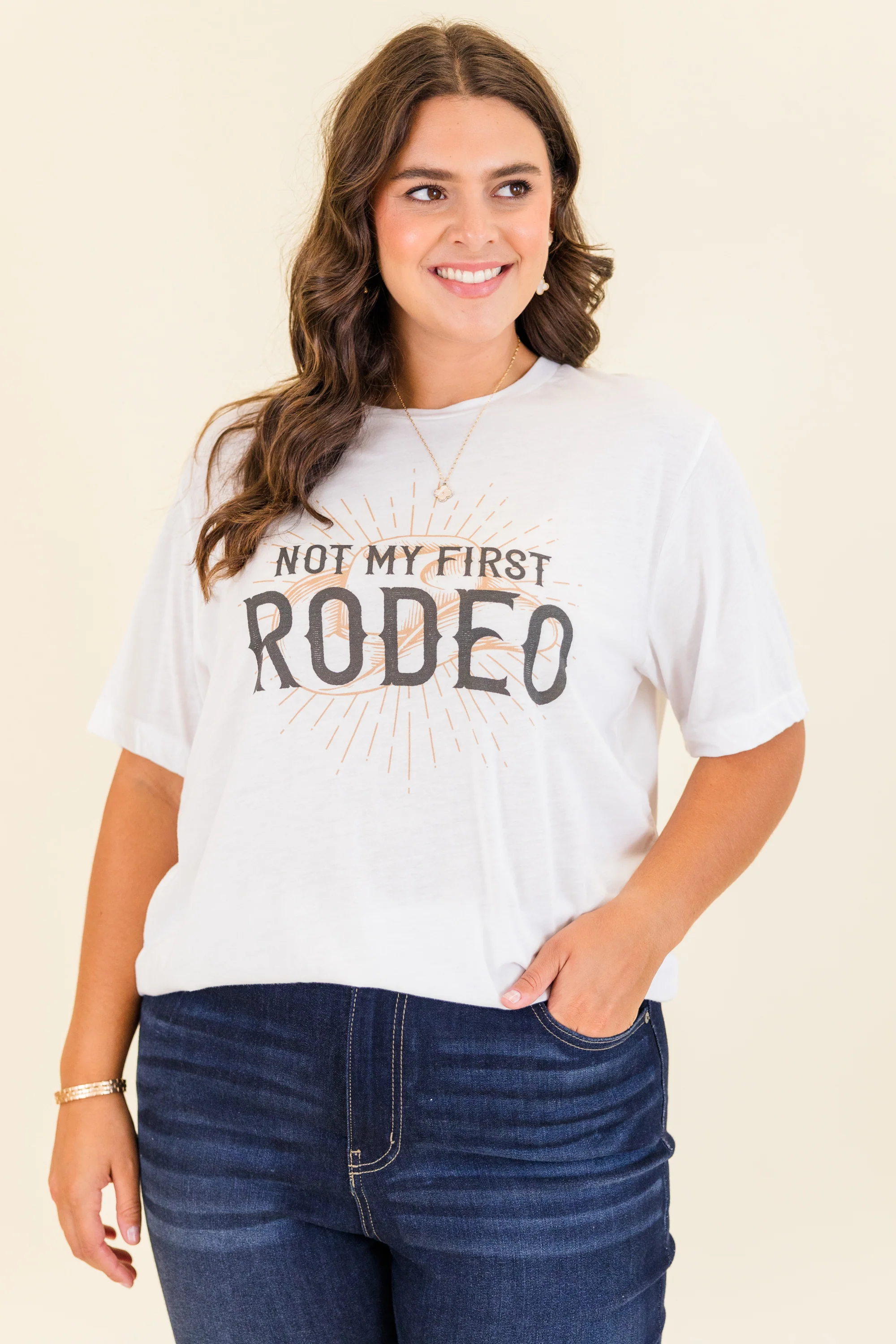 Not My First Rodeo Tee, Solid White Triblend - Weilaico