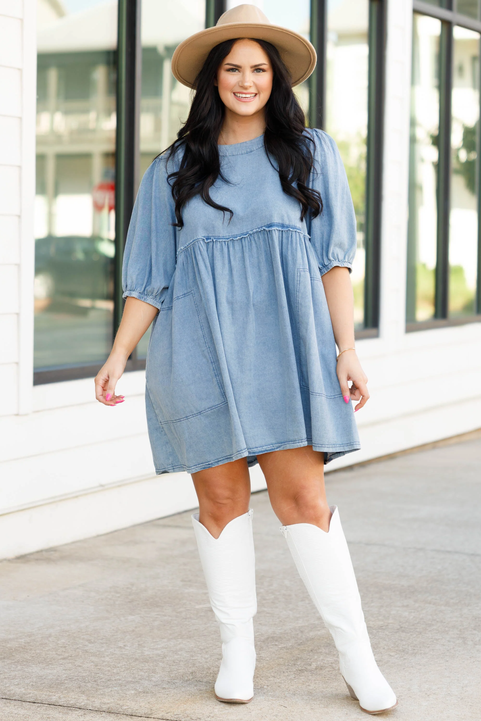I'm Obsessed With You Dress, Denim - Weilaico