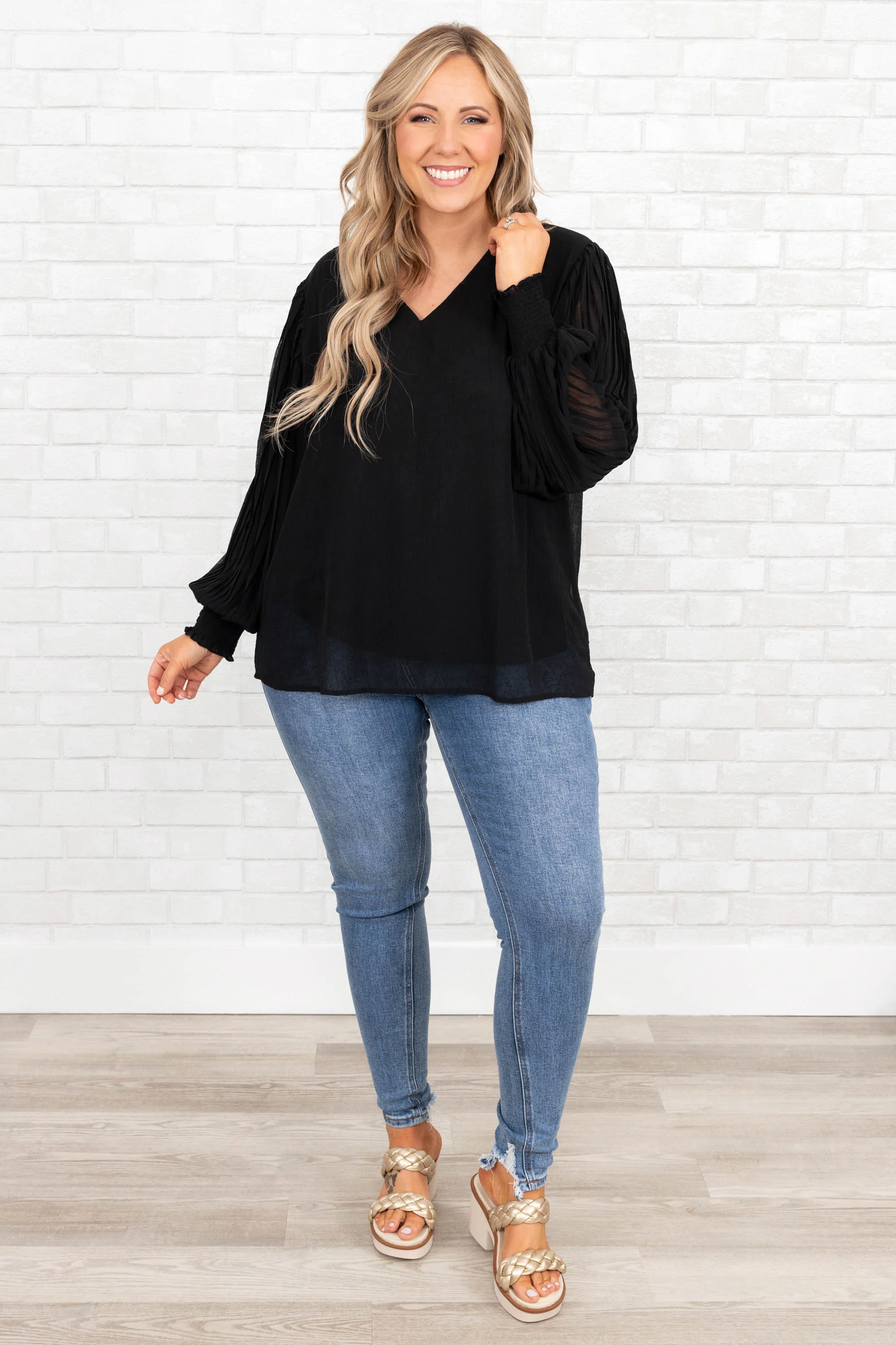 Unwritten Moments Blouse, Black - Weilaico