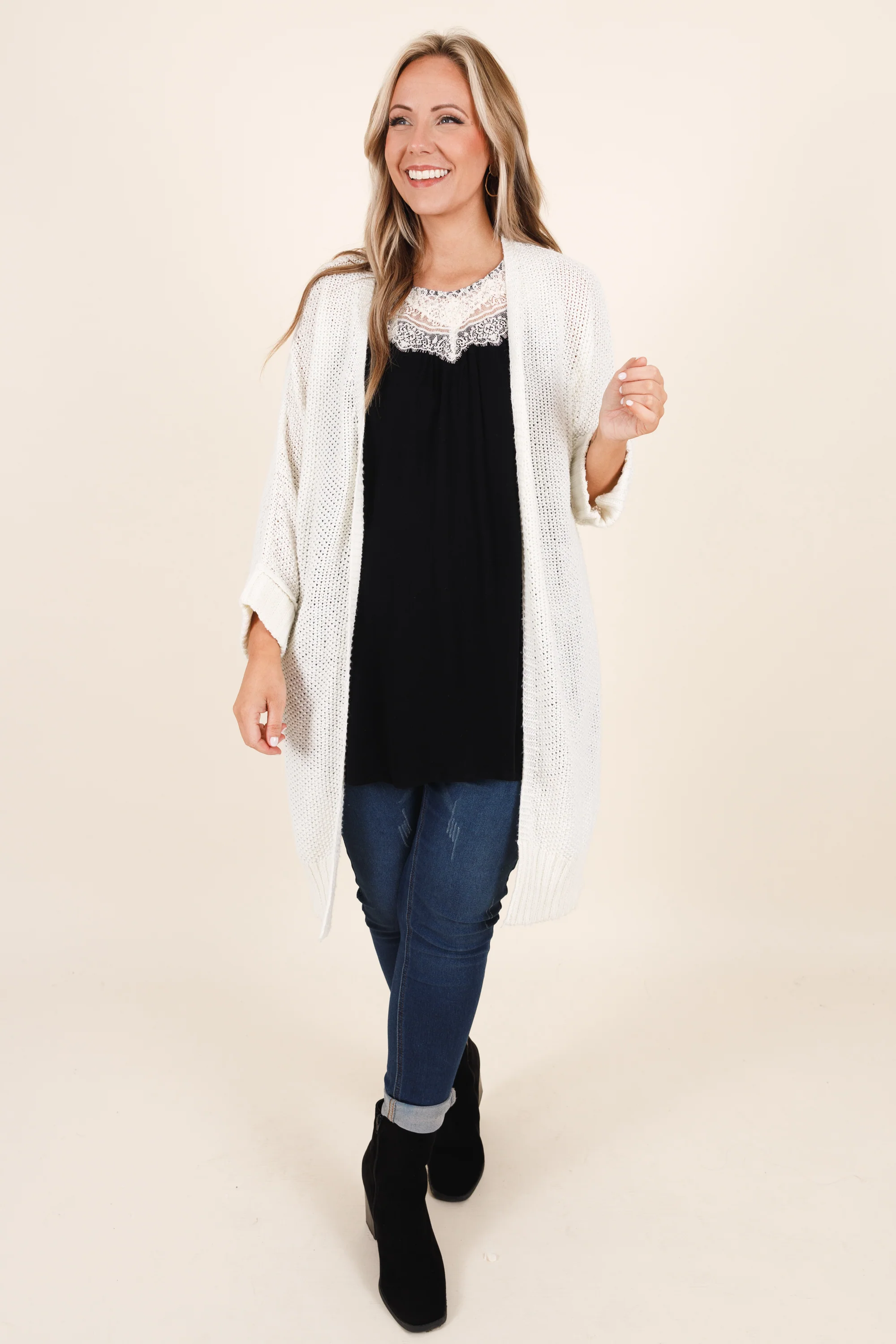 Lace With Love Top, Black - Weilaico