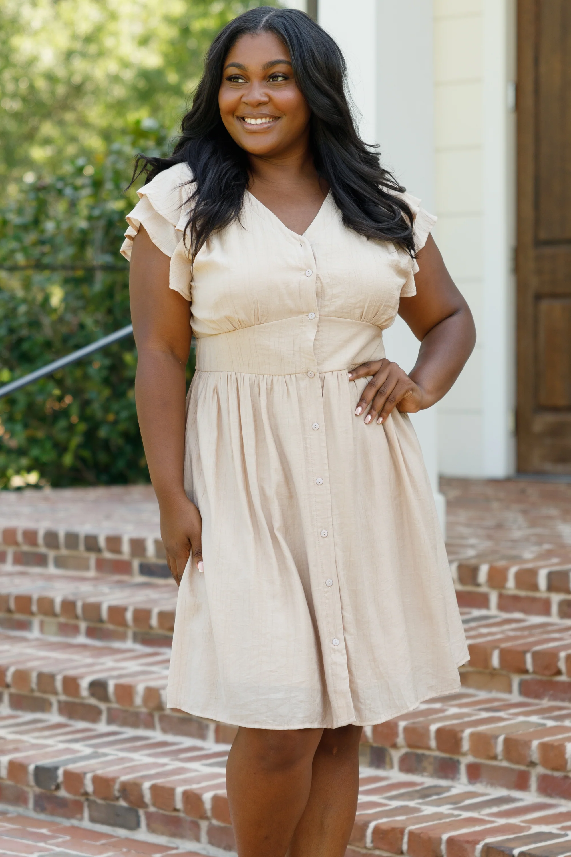 Nights Together Dress, Taupe - Weilaico