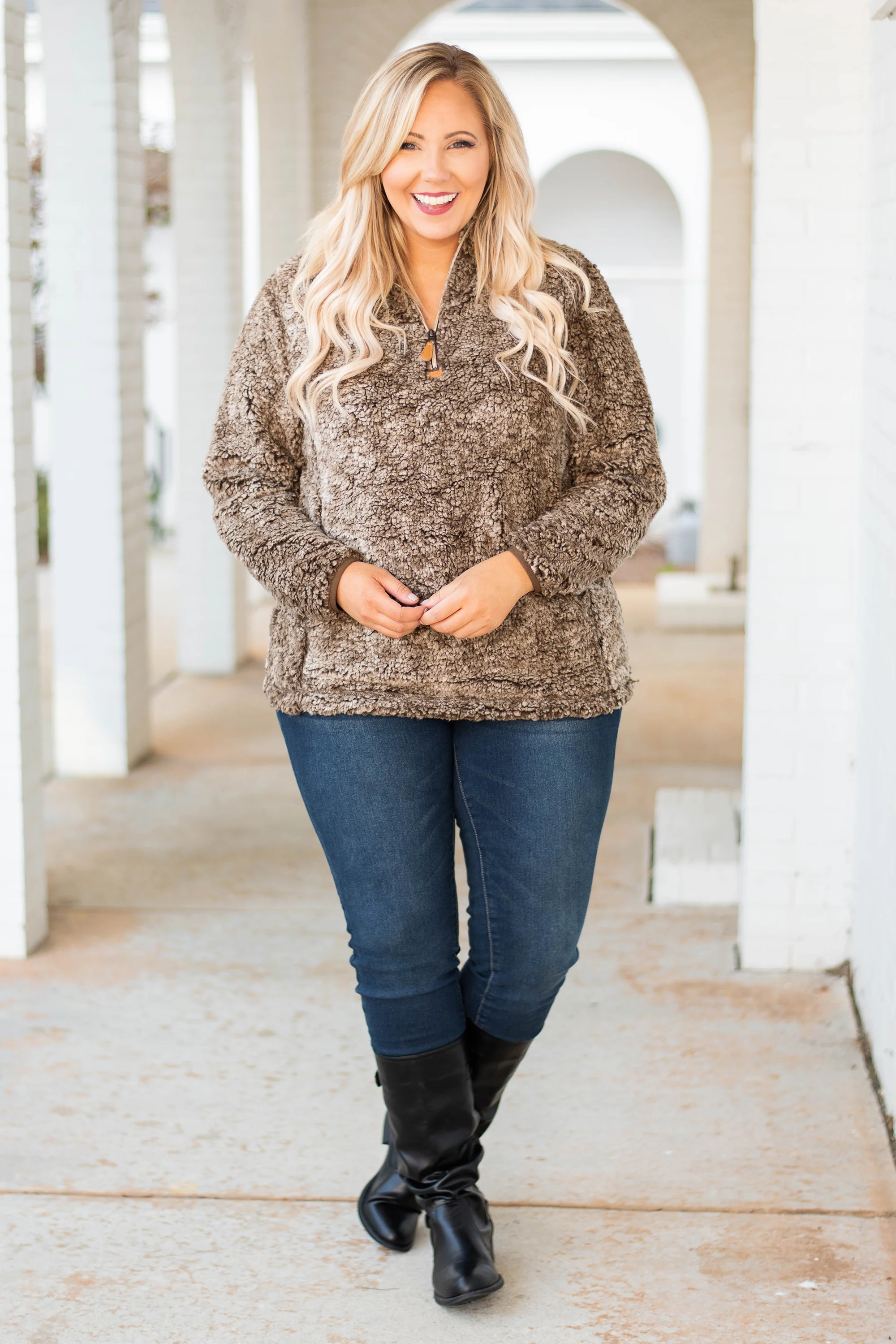 Enchanted Winter Pullover, Brown - Weilaico