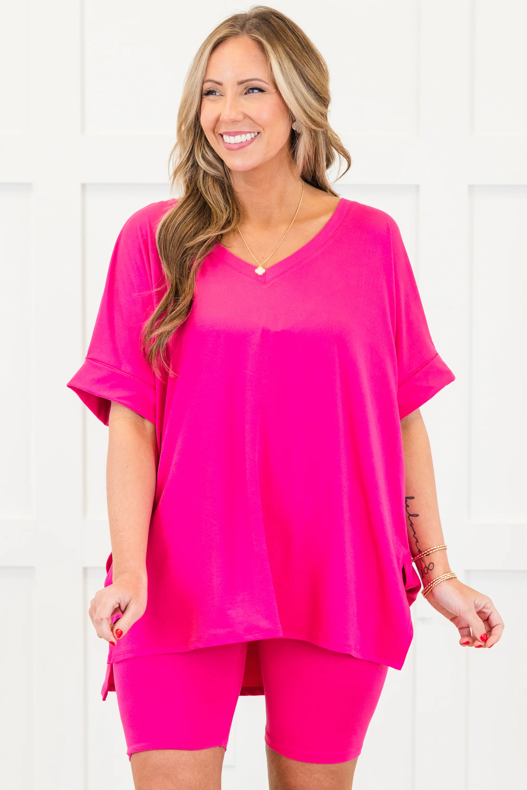Bare Necessities Set, Neon Hot Pink - Weilaico