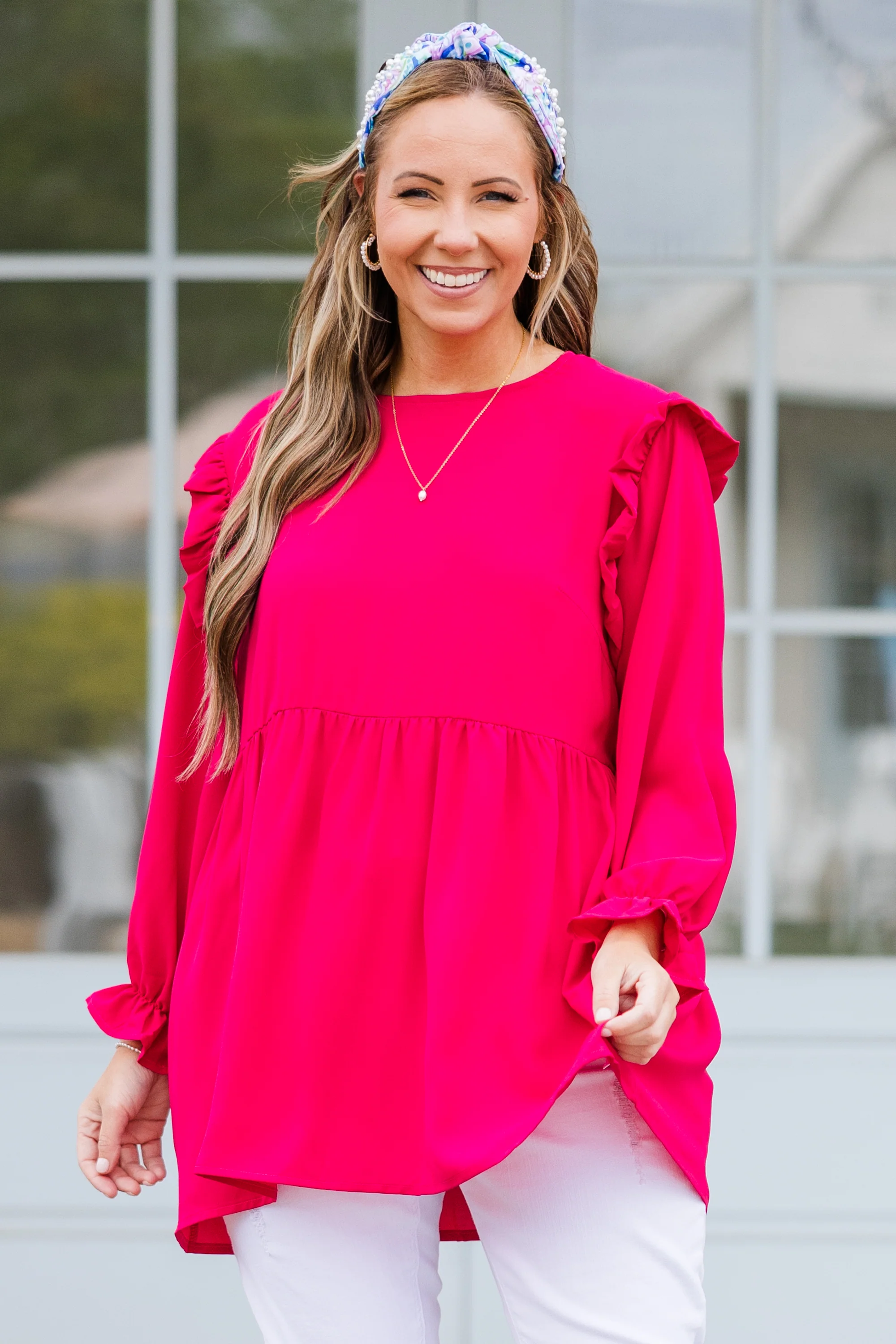 Both Eyes Open Top, Hot Pink - Weilaico