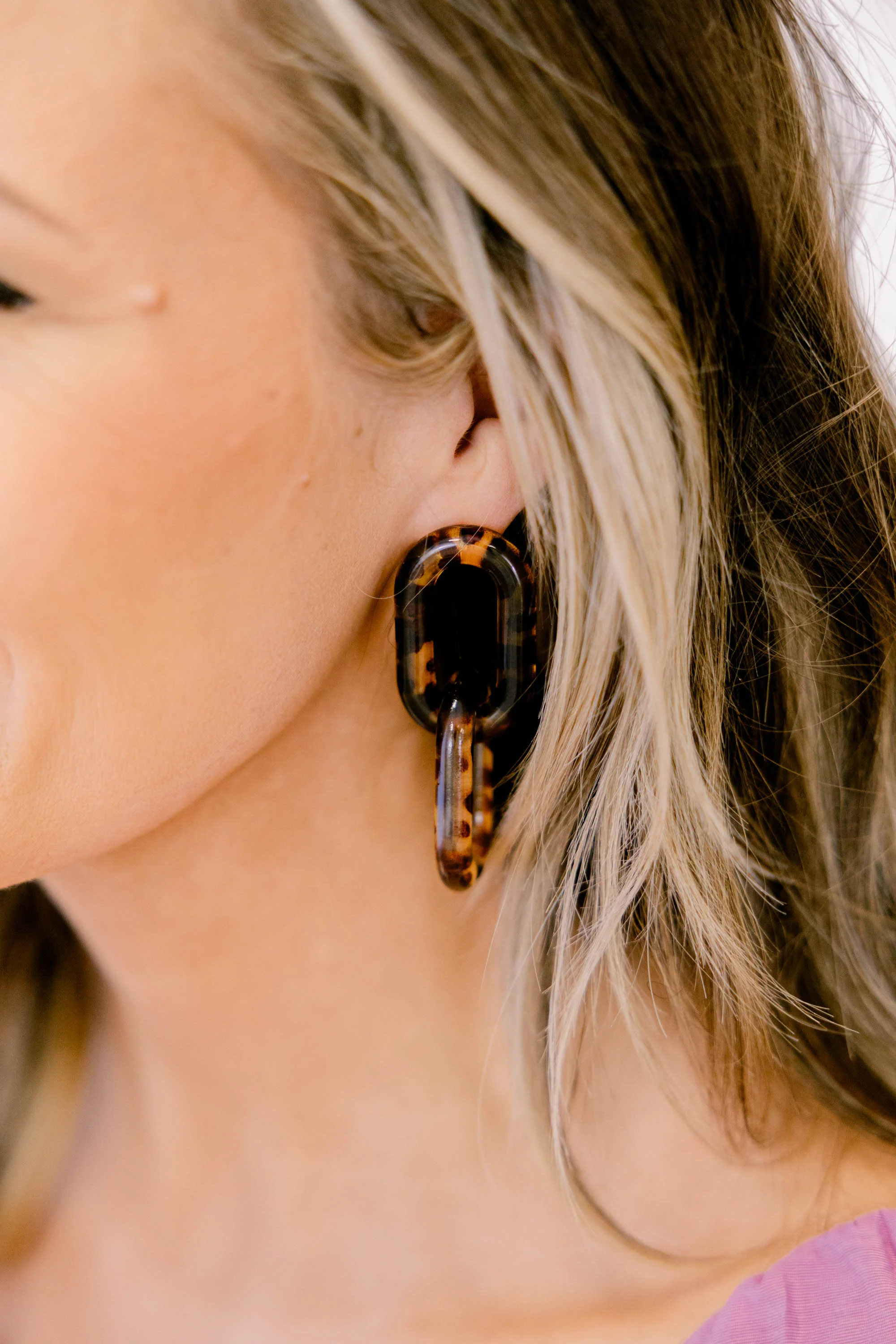 Moments of You Earrings, Tortoise - Weilaico