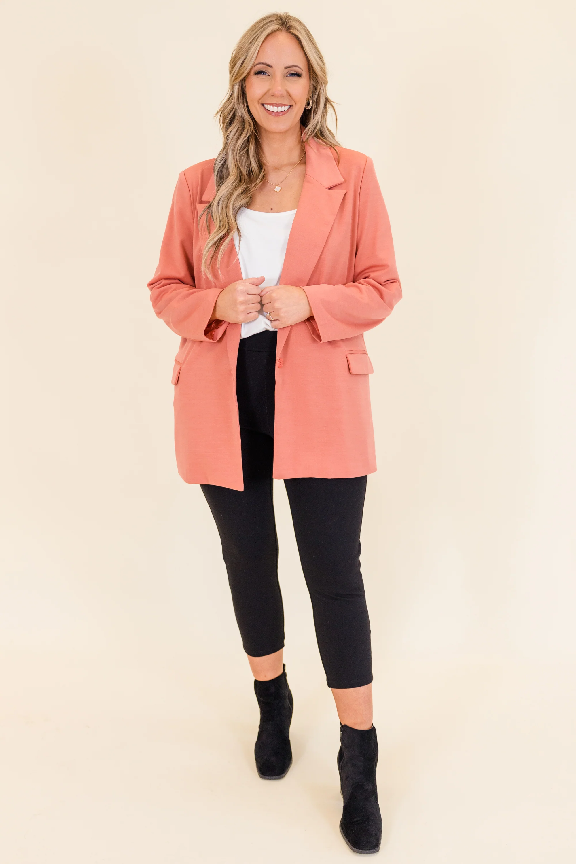 Rosy Glow Blazer, Mauve - Weilaico
