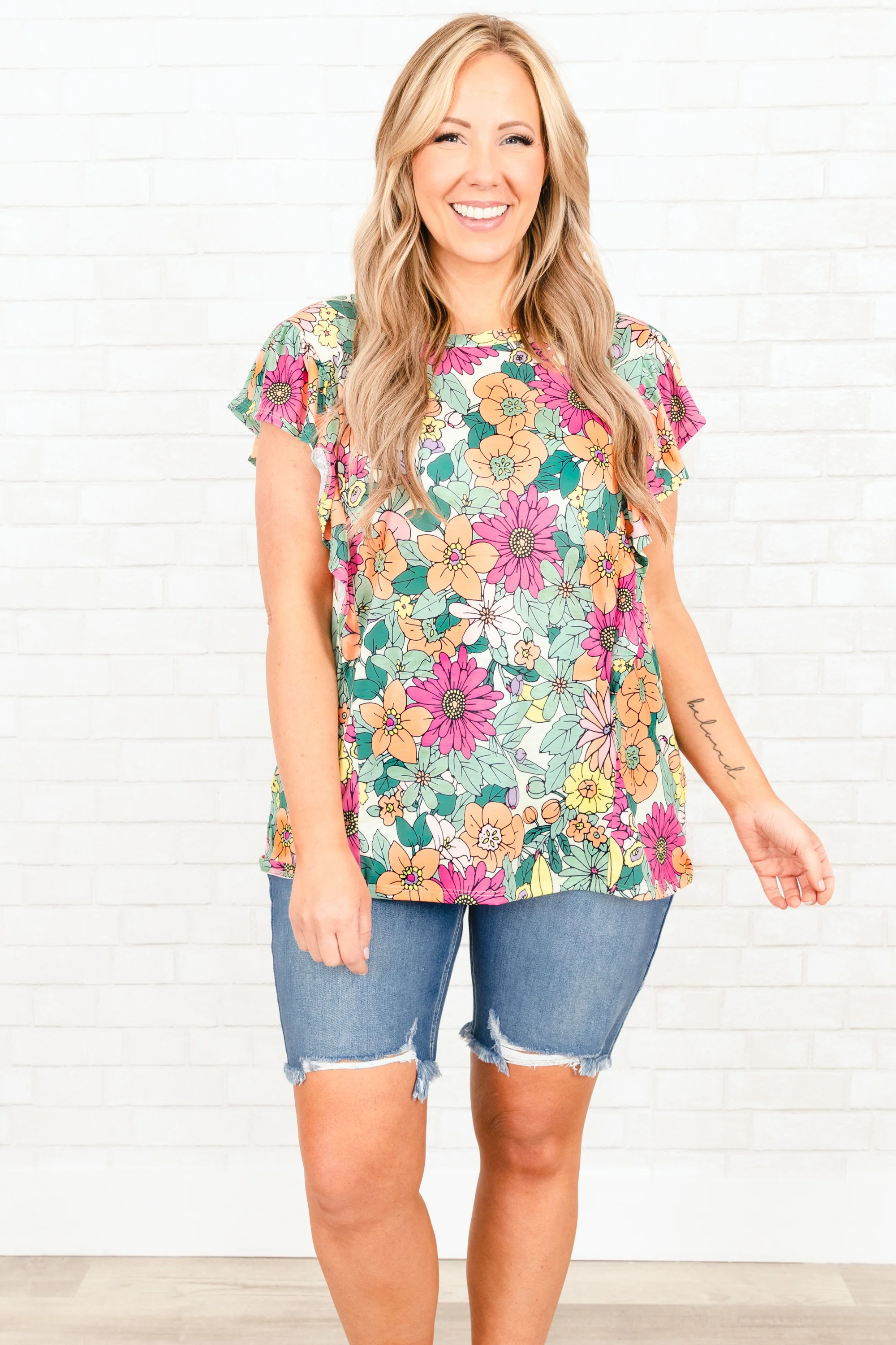 Always Adoring You Shorts, Light Wash - Weilaico