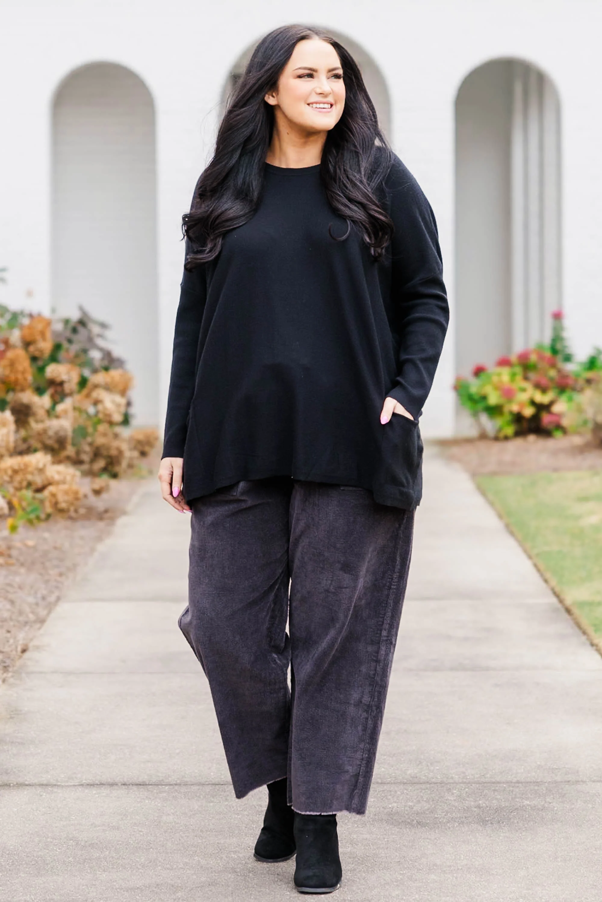 Leisure Time Pants, Charcoal - Weilaico