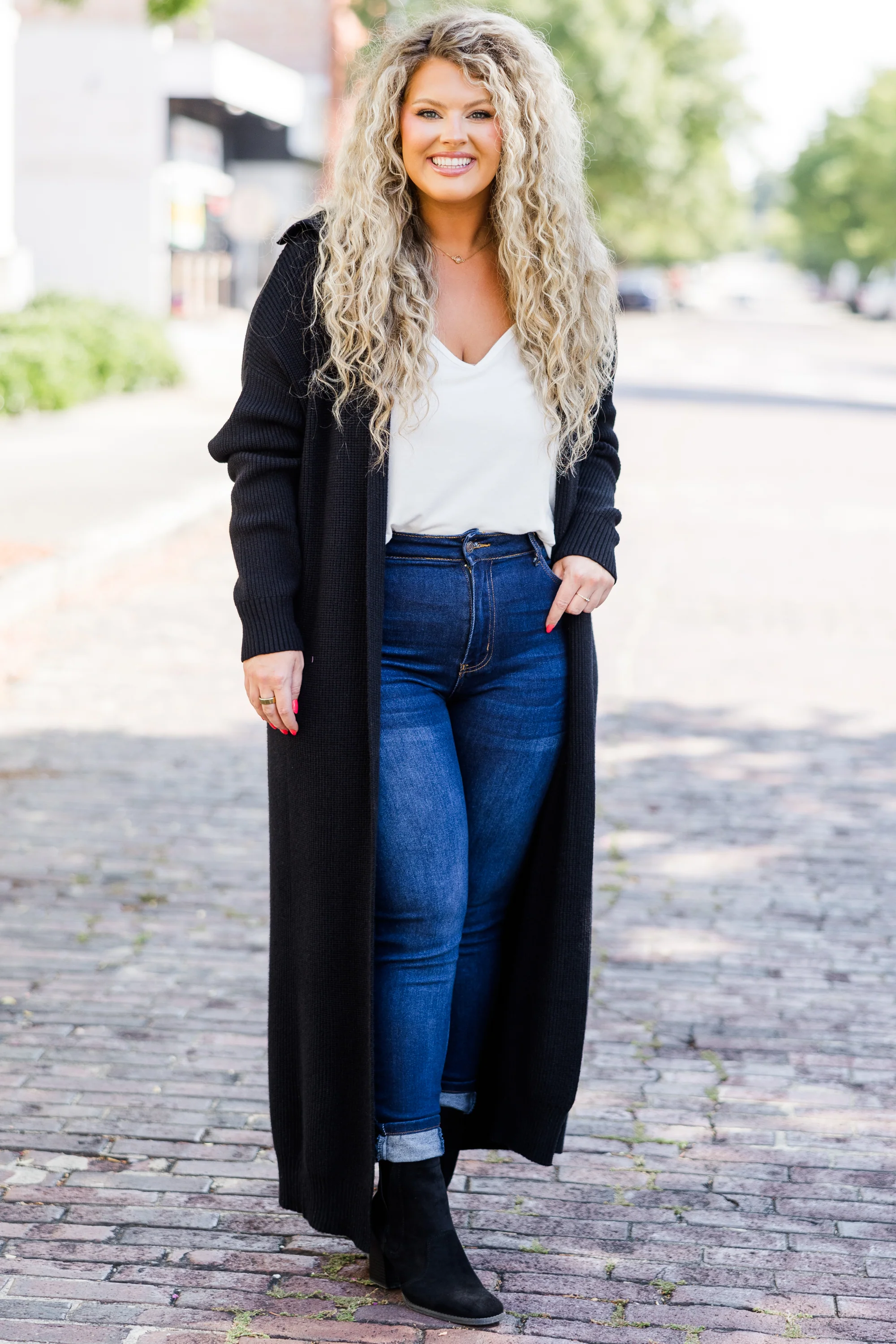 Maple Leaf Cardigan, Black - Weilaico