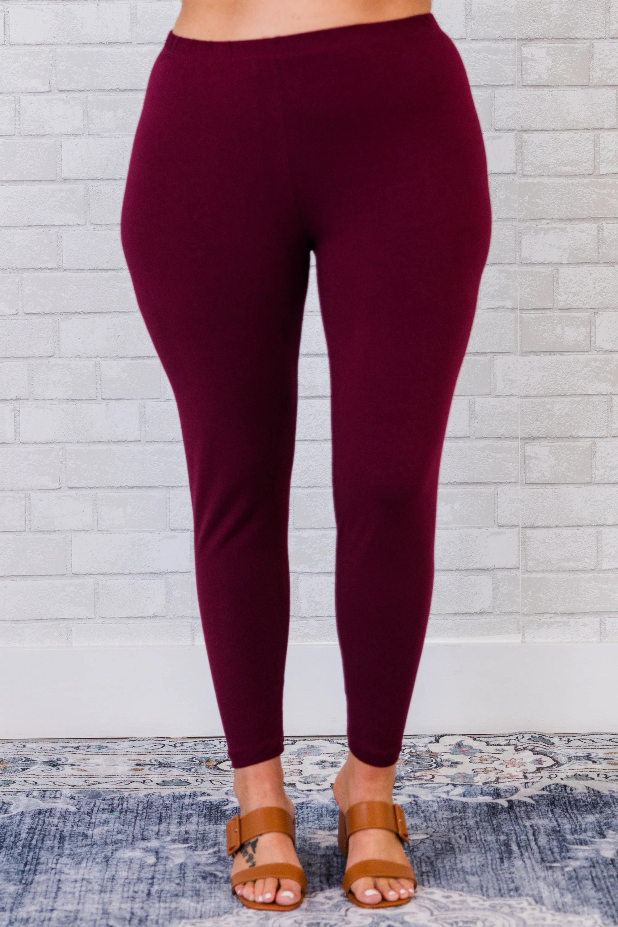 To Be True Leggings, Dark Plum - Weilaico