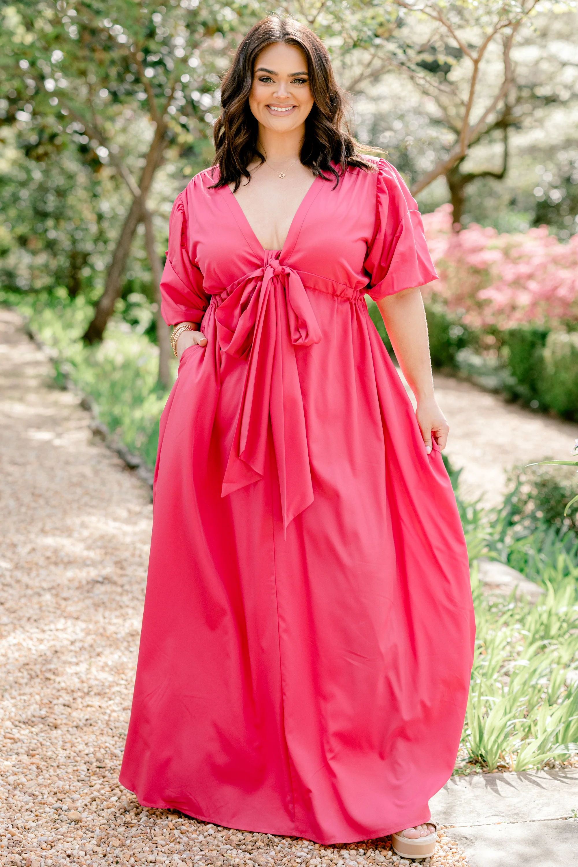 Looking At Me Maxi Dress, Fuchsia - Weilaico
