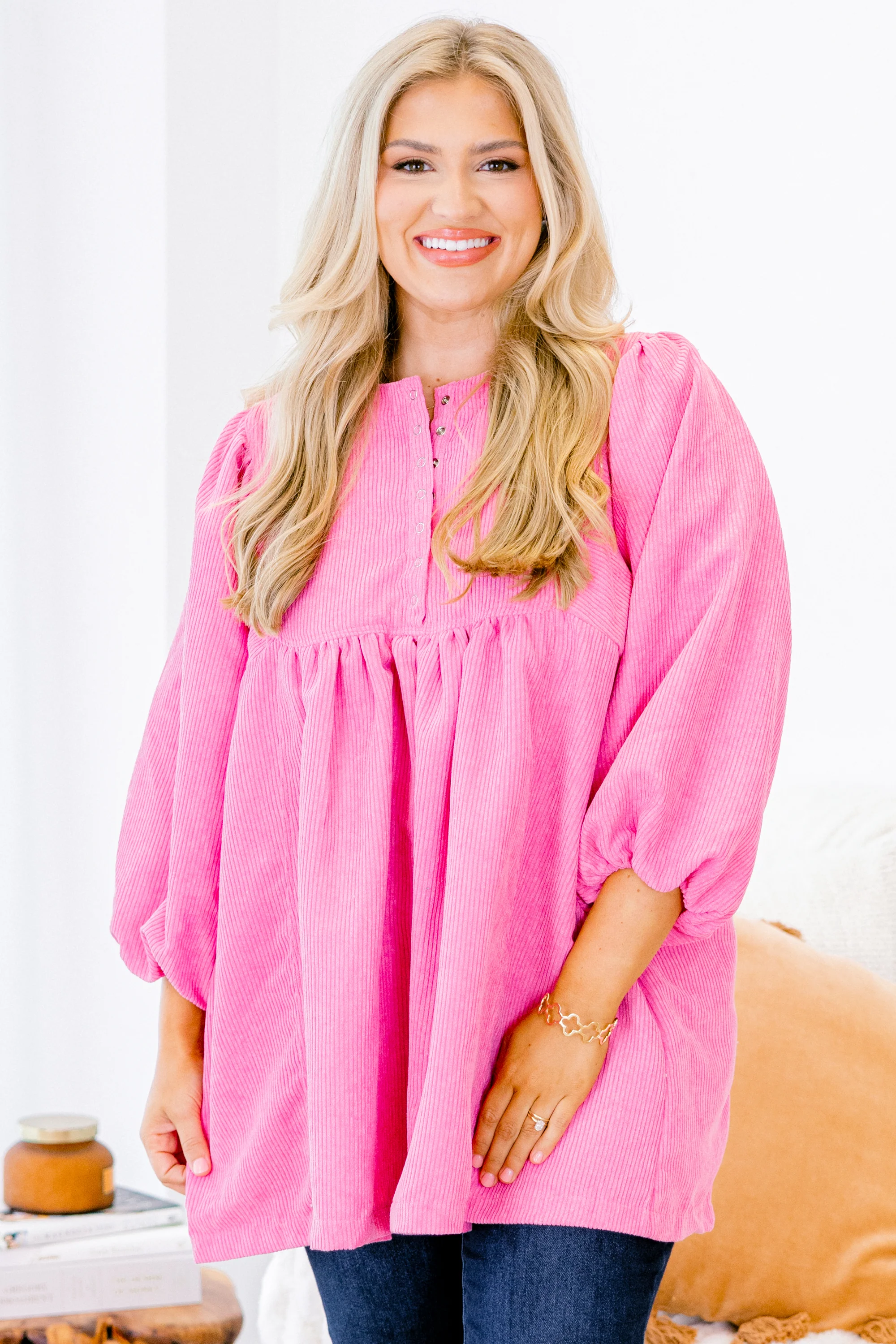 Summer Wave Tunic, Pink - Weilaico