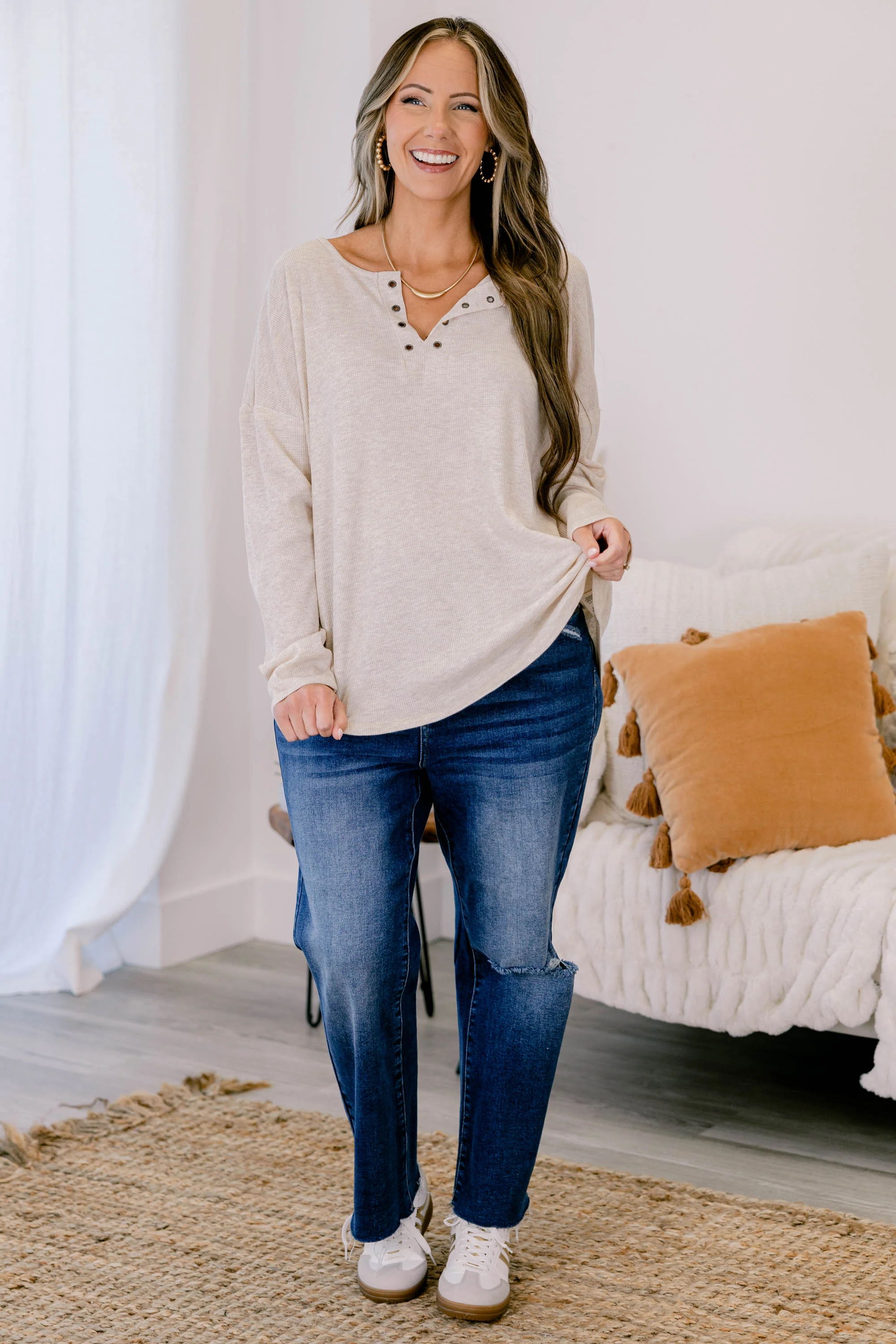 Loves It Top, Oatmeal - Weilaico