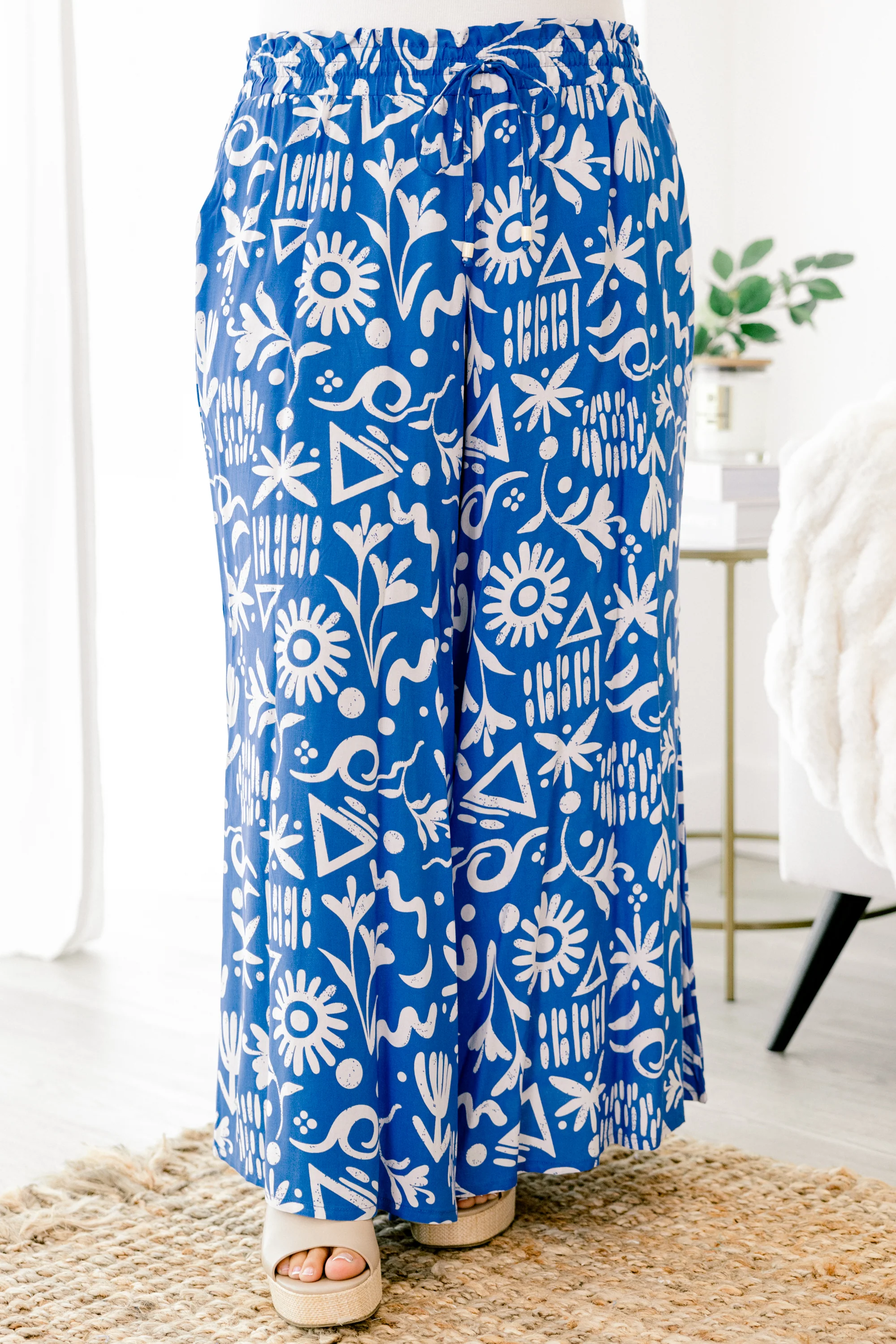 Pretty And Peaceful Pants, Blue - Weilaico