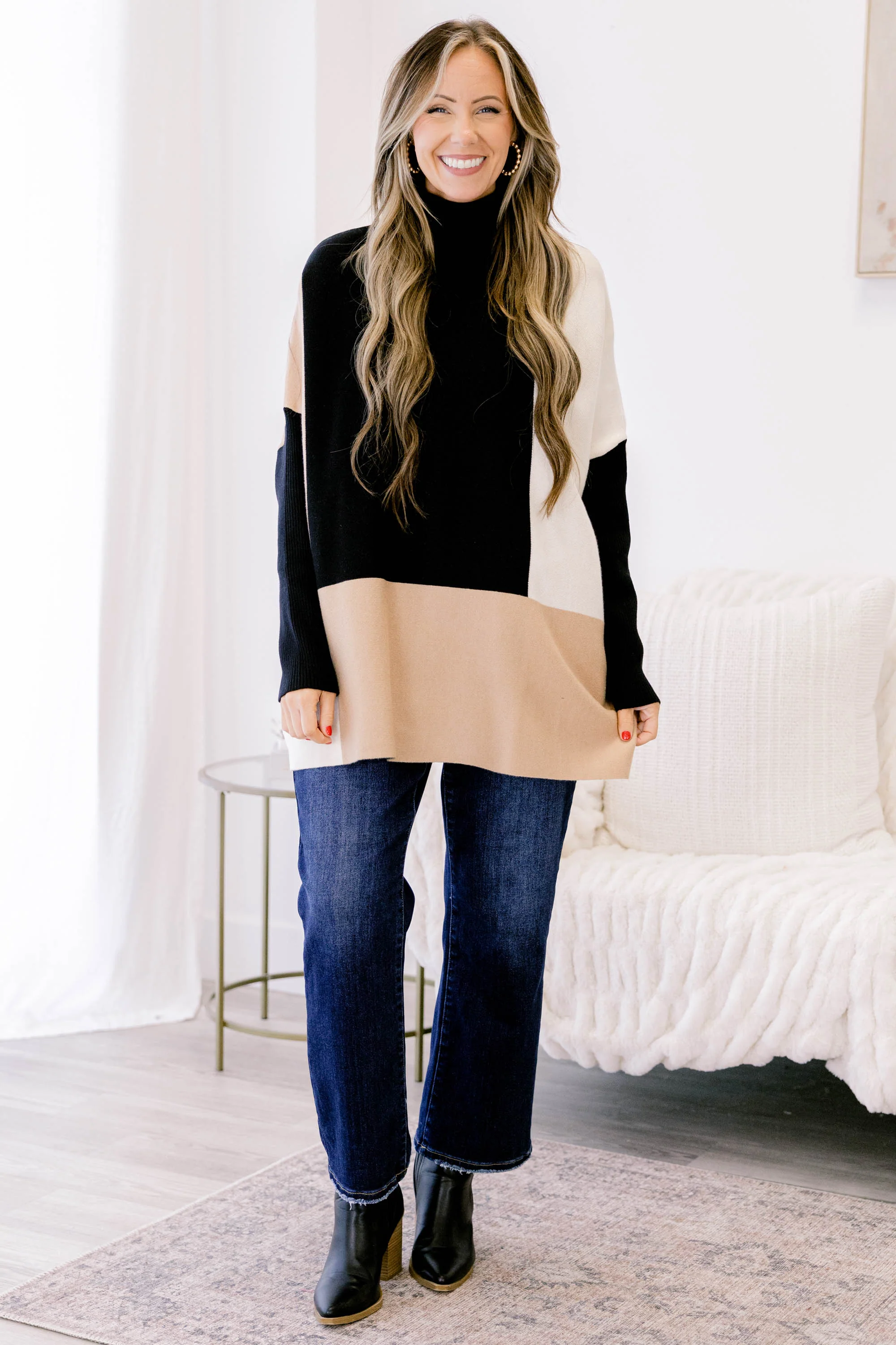 Mosaic Melody Sweater, Natural - Weilaico