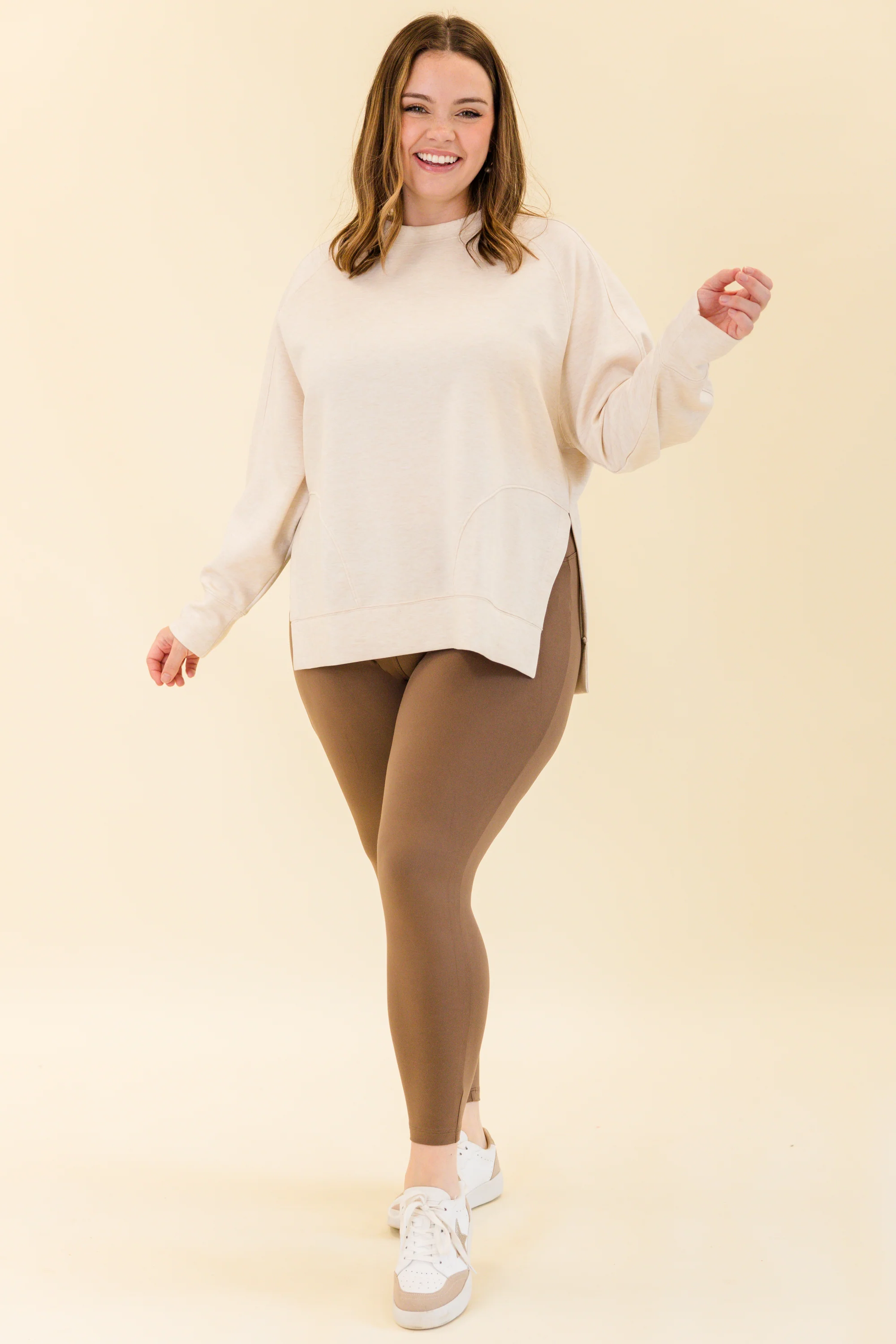 Cozy Lifestyle Leggings, Mocha - Weilaico