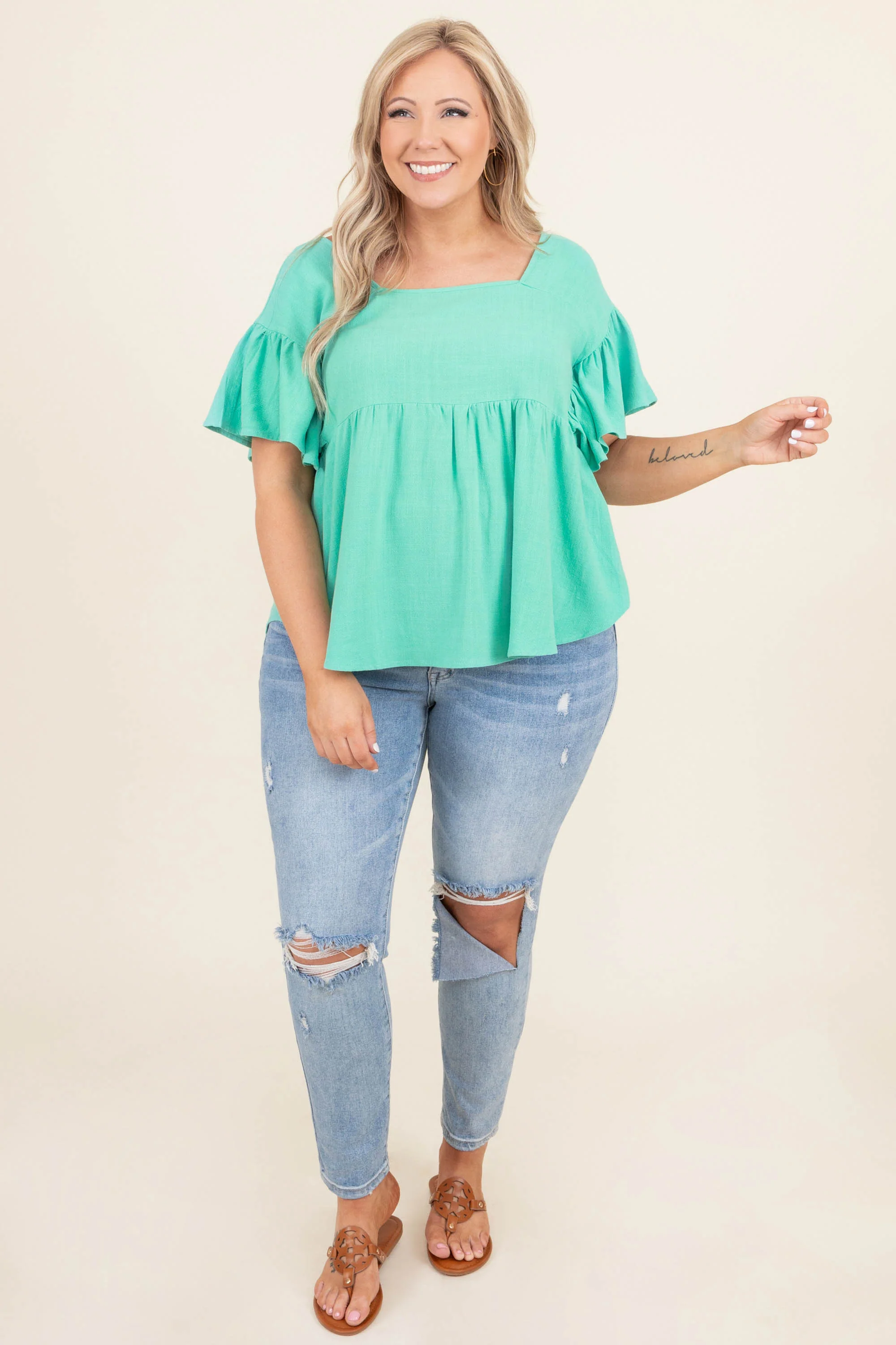 Stuck On You Jeans, Light Wash - Weilaico