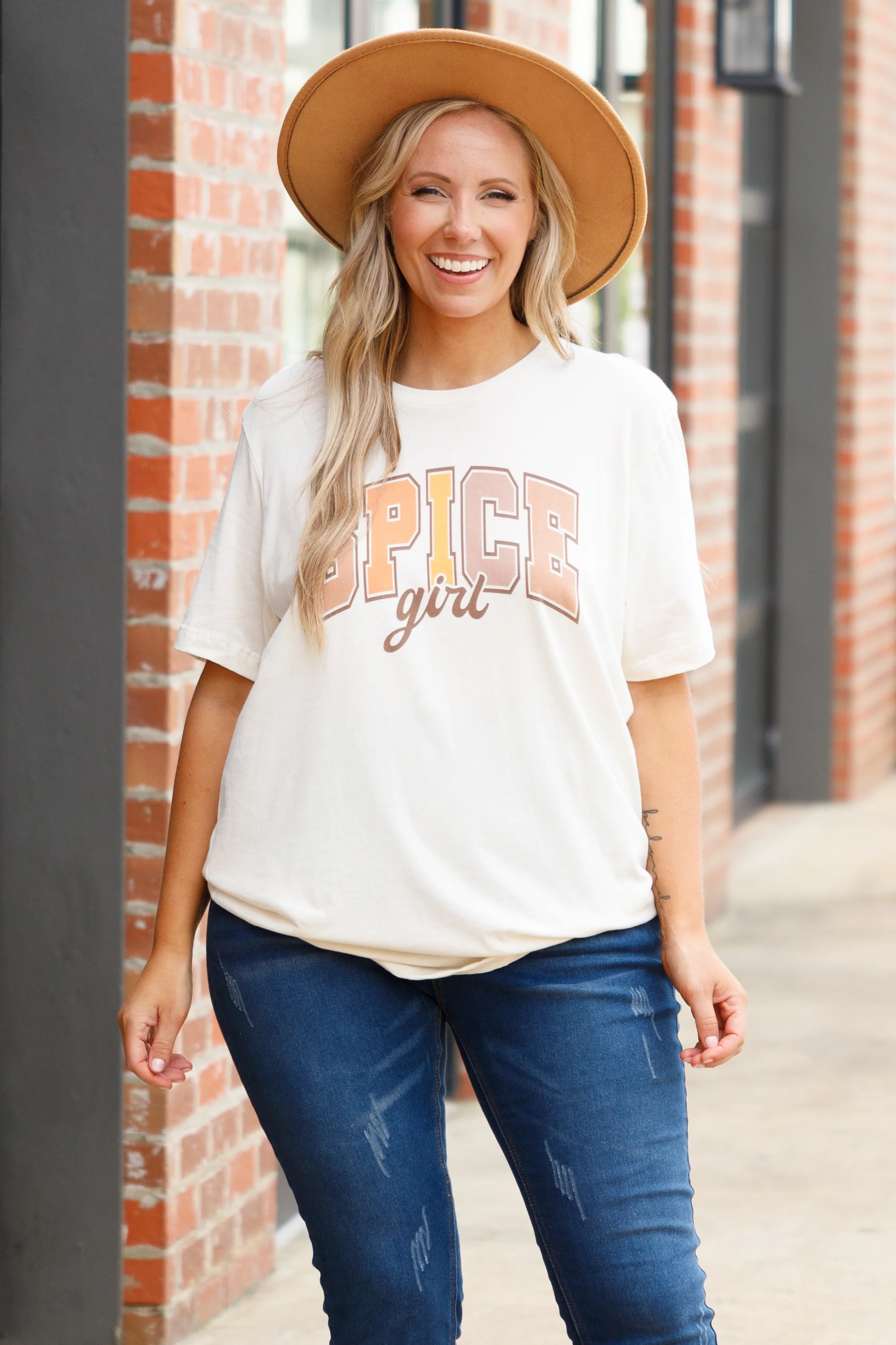 Spice Girl Tee, Natural - Weilaico