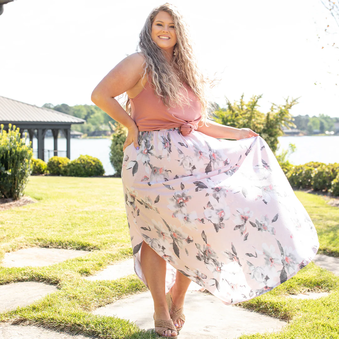 Along The Bay Maxi Skirt, Blush - Weilaico