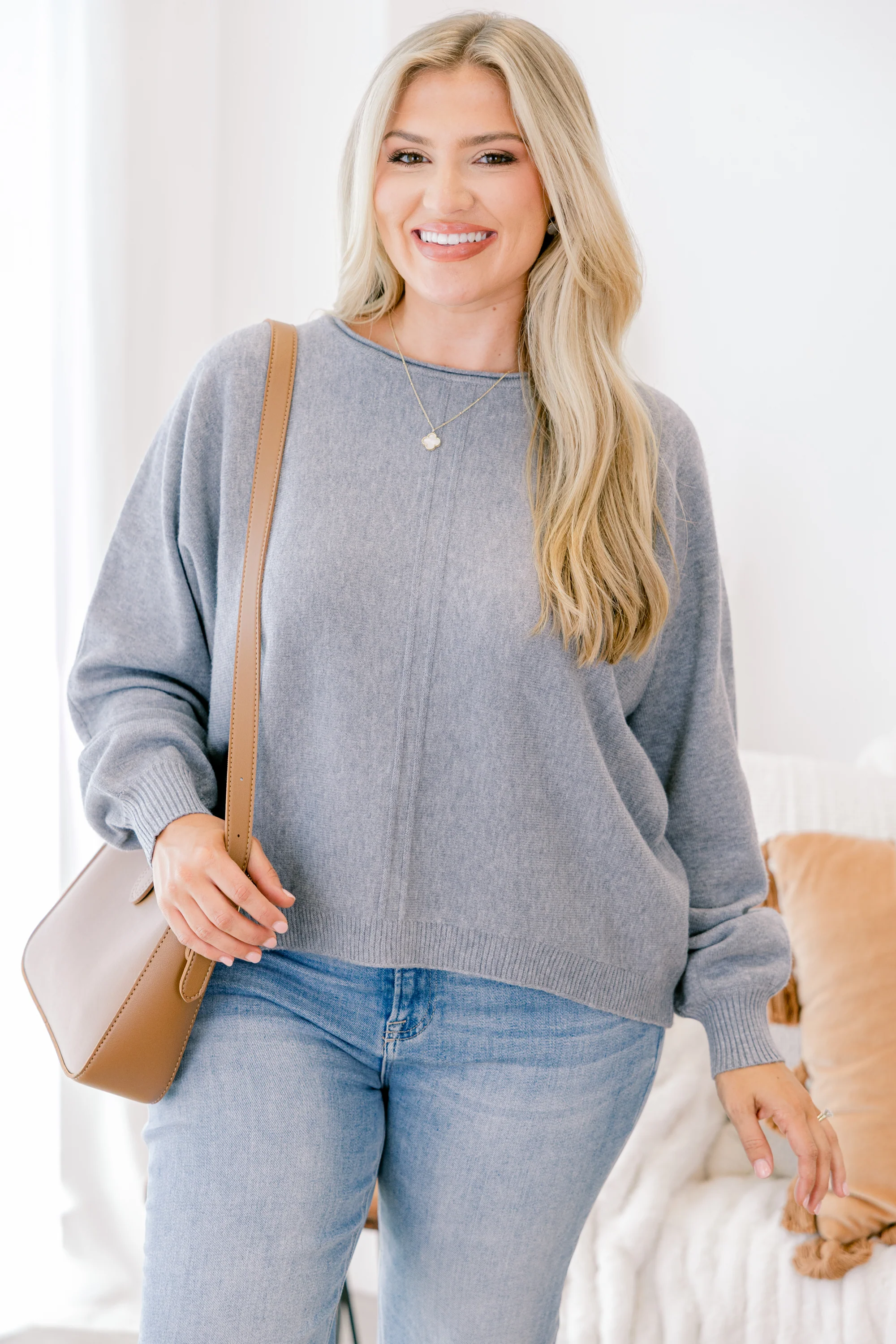 Anywhere We Go Sweater, Heather Gray - Weilaico