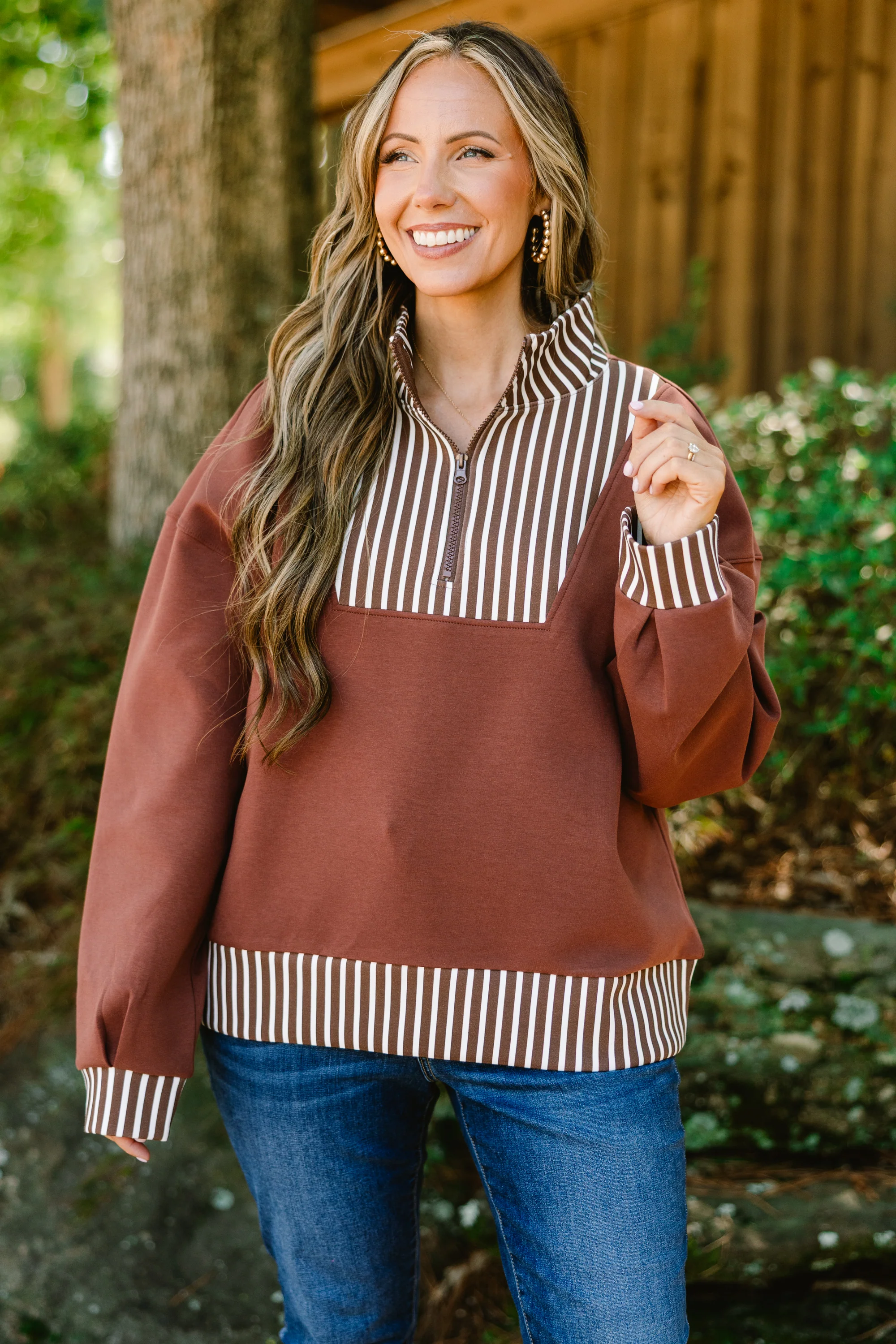 Give Your All Pullover, Brown - Weilaico