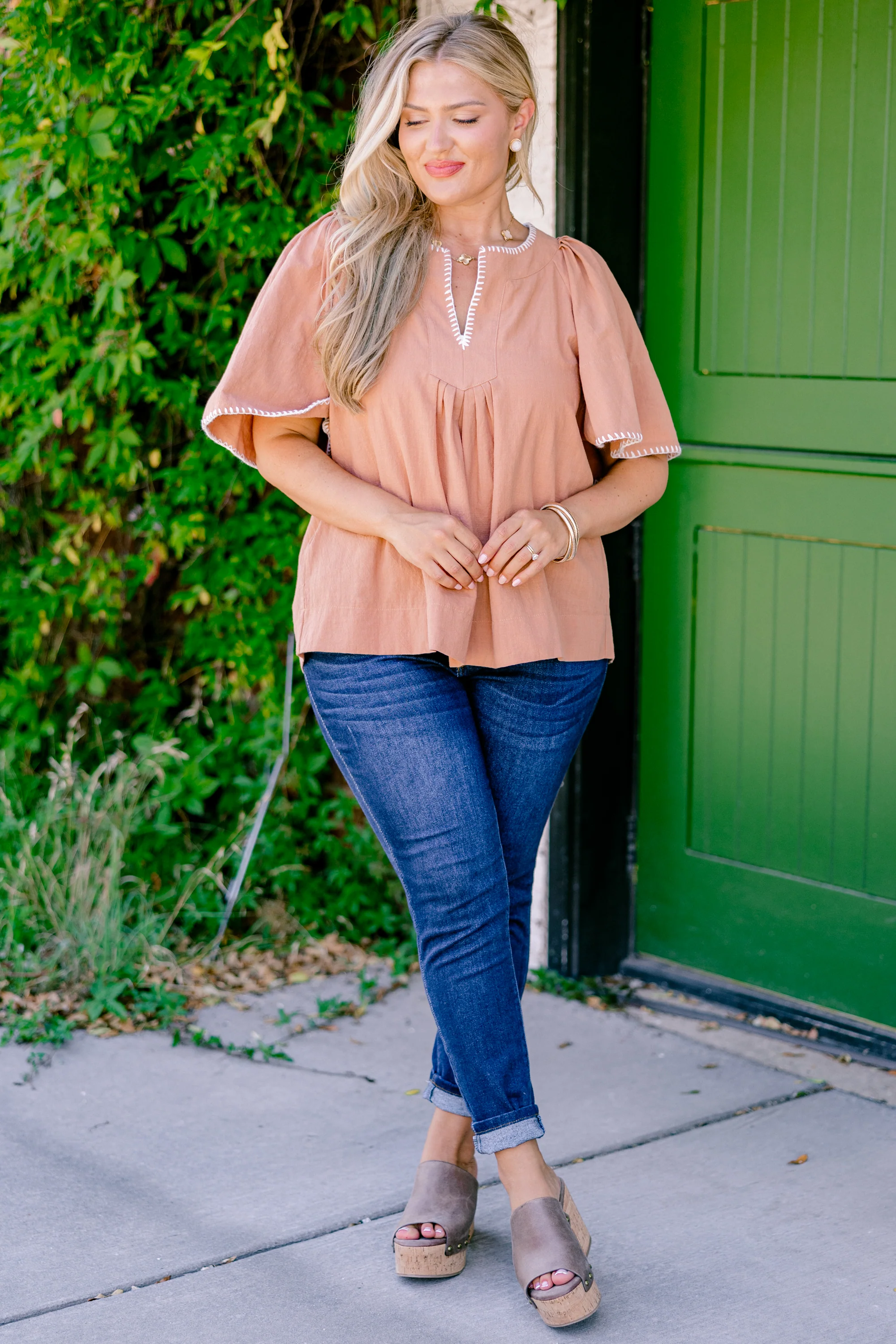 Nautical Breeze Top, Brown - Weilaico