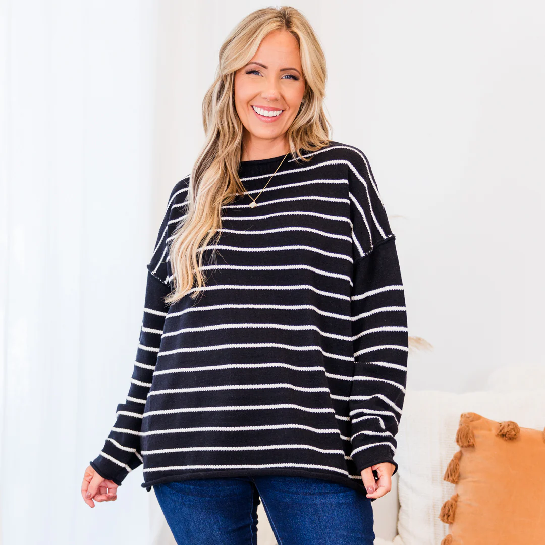 Slumber Party Time Sweater, Black - Weilaico